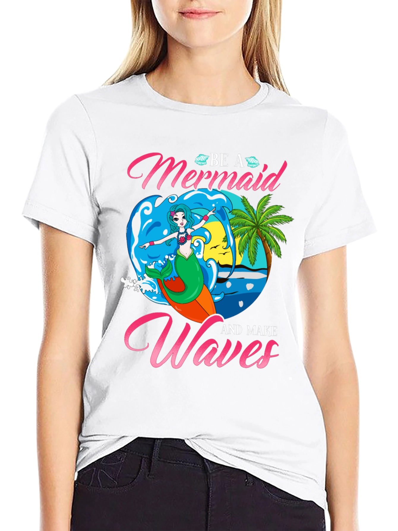 Mermaid Waves Graphic T-Shirt