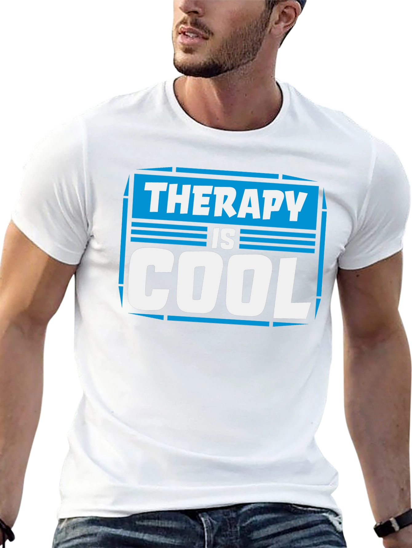 Therapy is Cool Graphic T-Shirt - Black