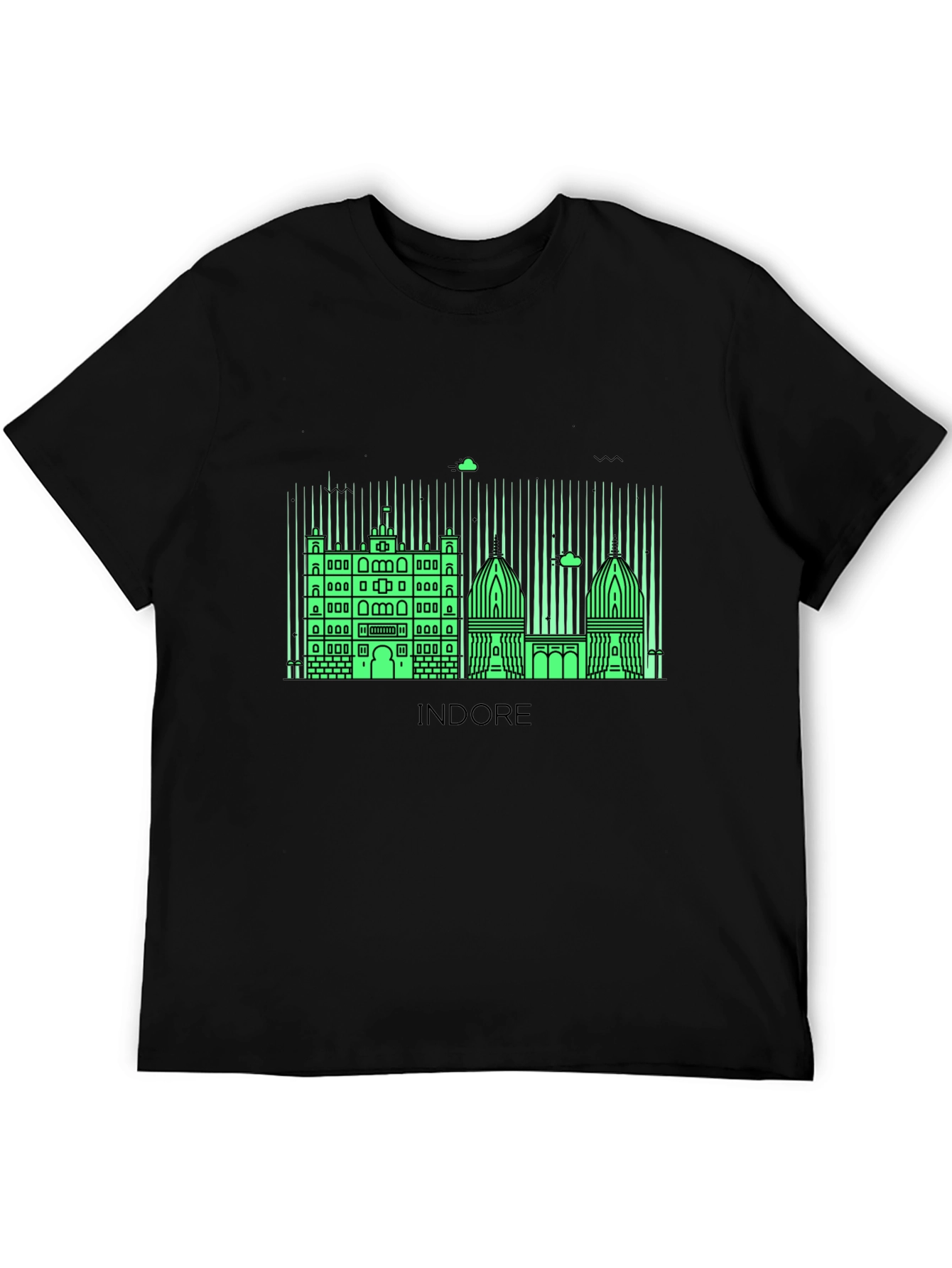 Indore Skyline Graphic Tee - Black T-Shirt