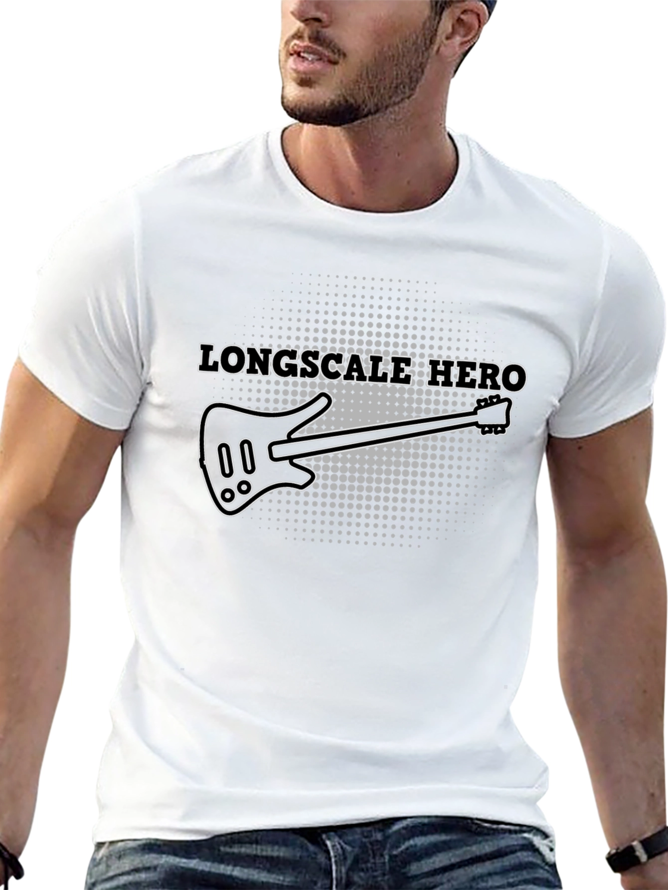 Longscale Hero Guitar Player T-Shirt