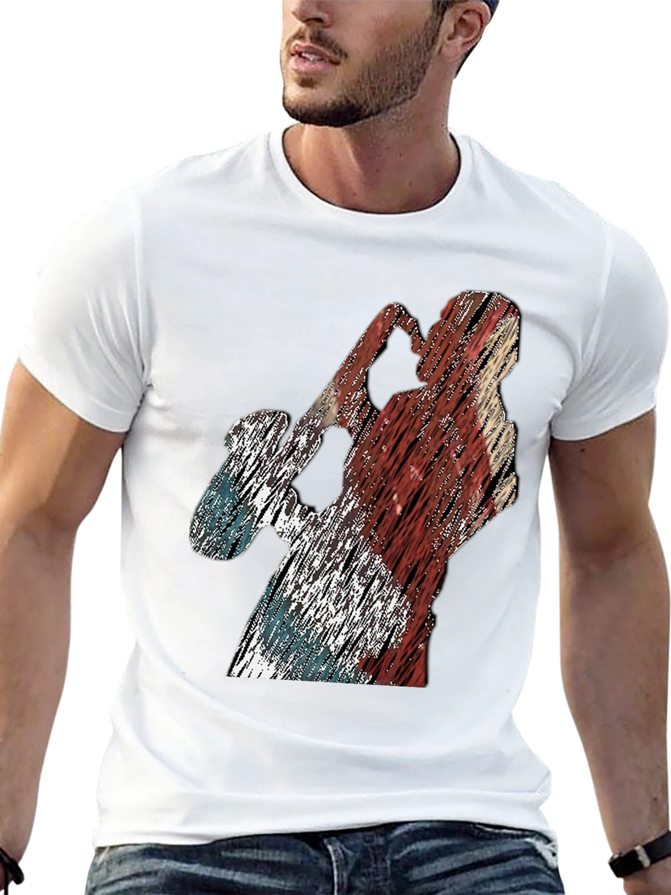 Distressed Baseball Player Graphic Tee