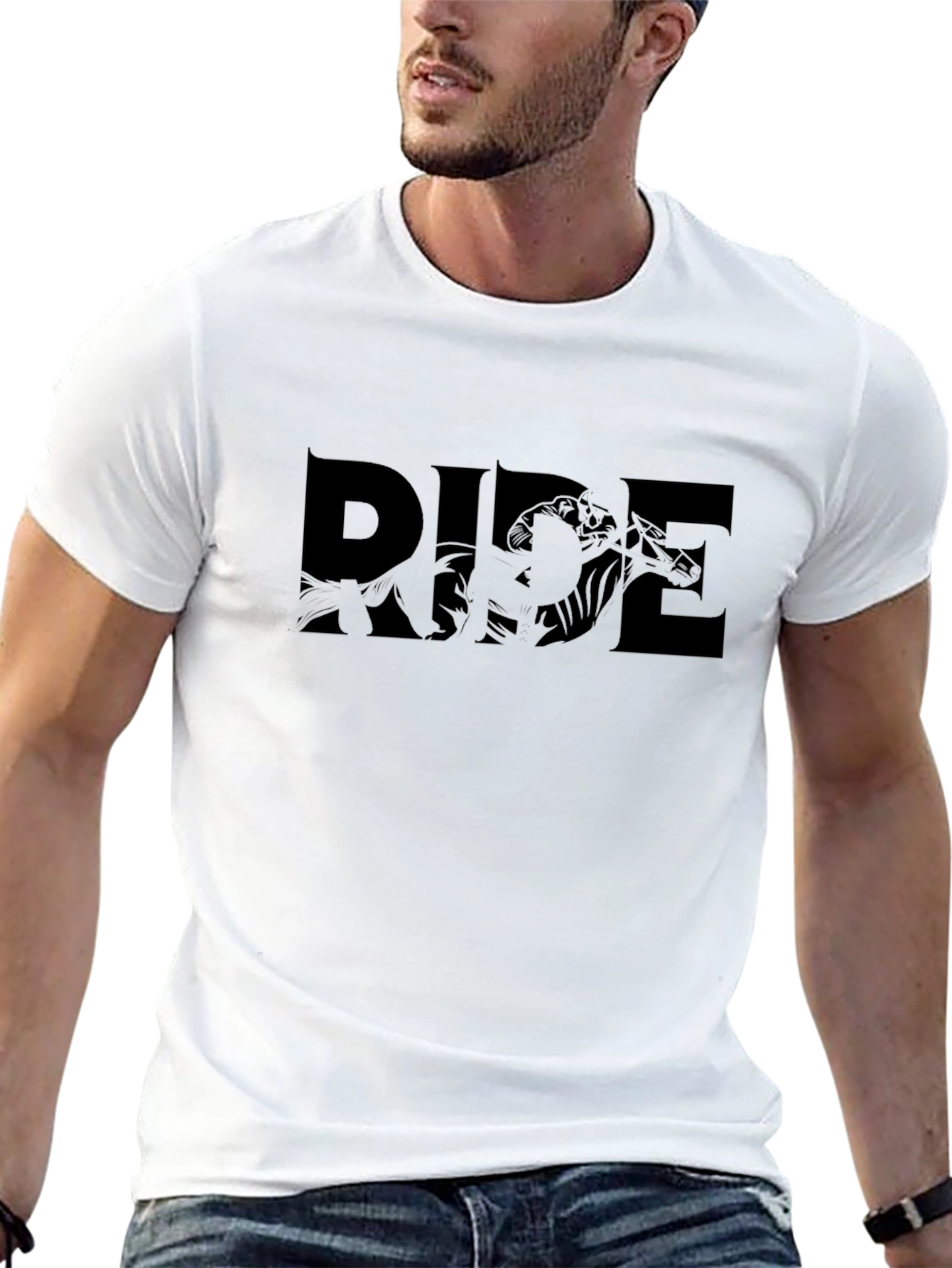 Ride Graphic Tee - Black Cotton Casual T-Shirt