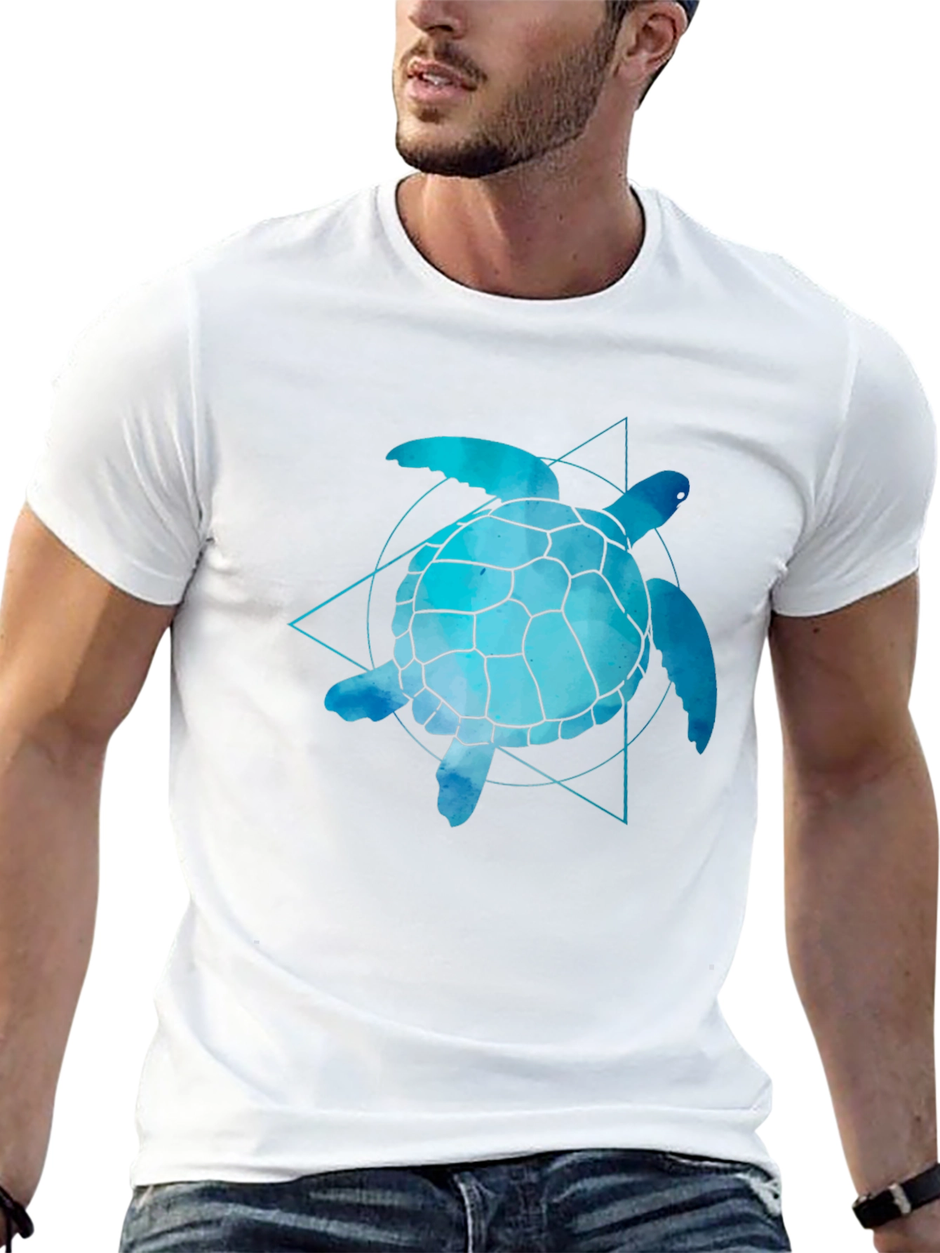 Geometric Sea Turtle Graphic Tee