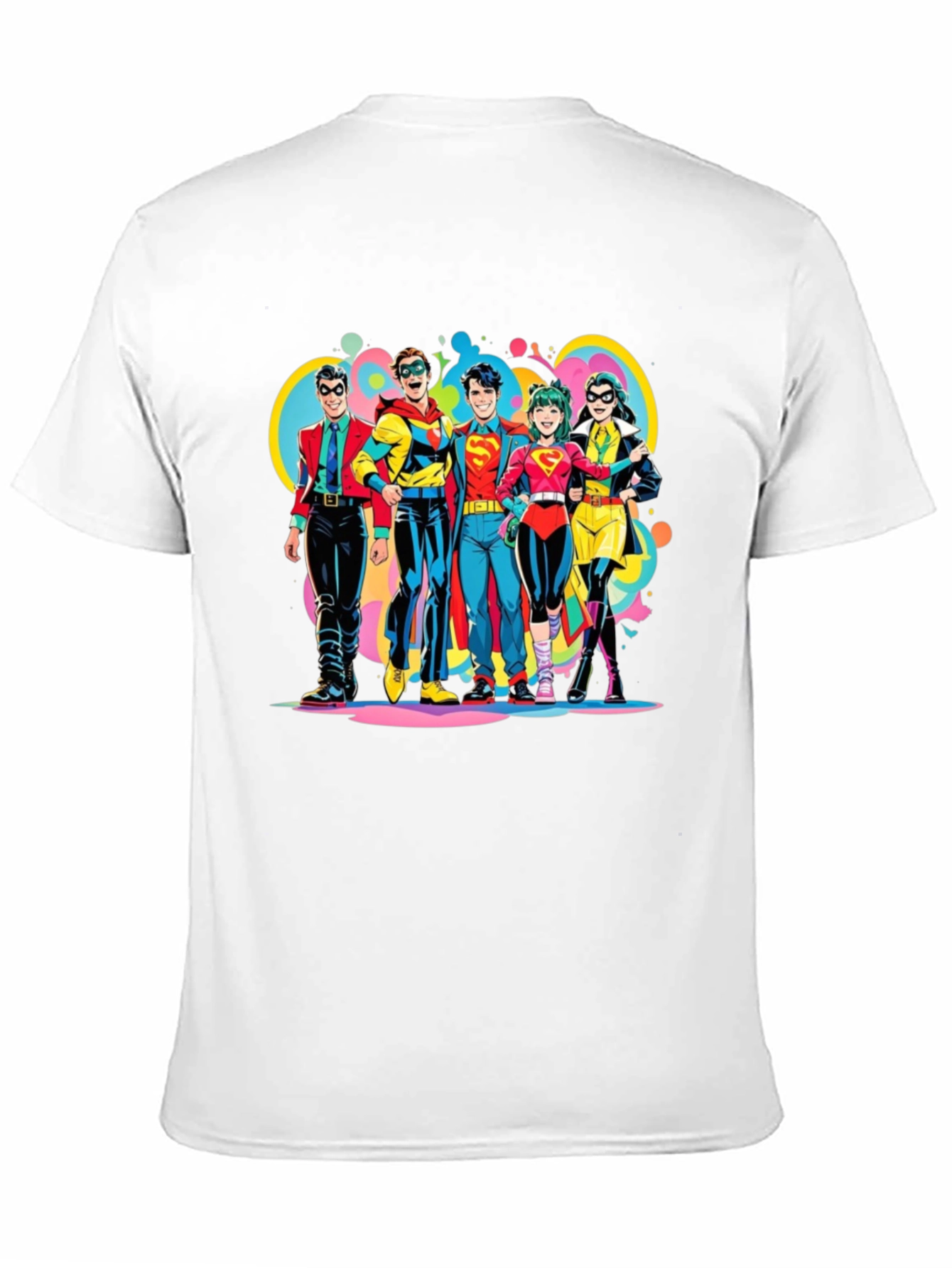 Retro Superhero Squad Graphic T-Shirt