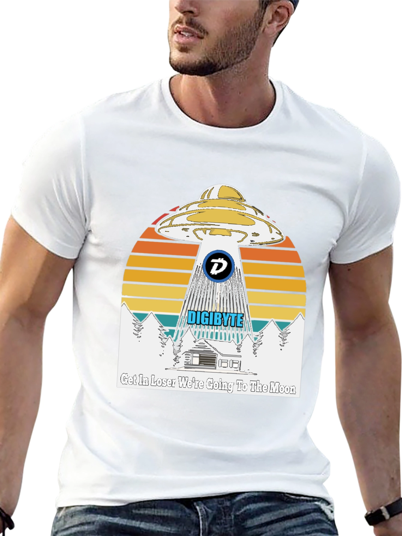 Digibyte UFO Graphic T-Shirt - Crypto Moon Trip Tee