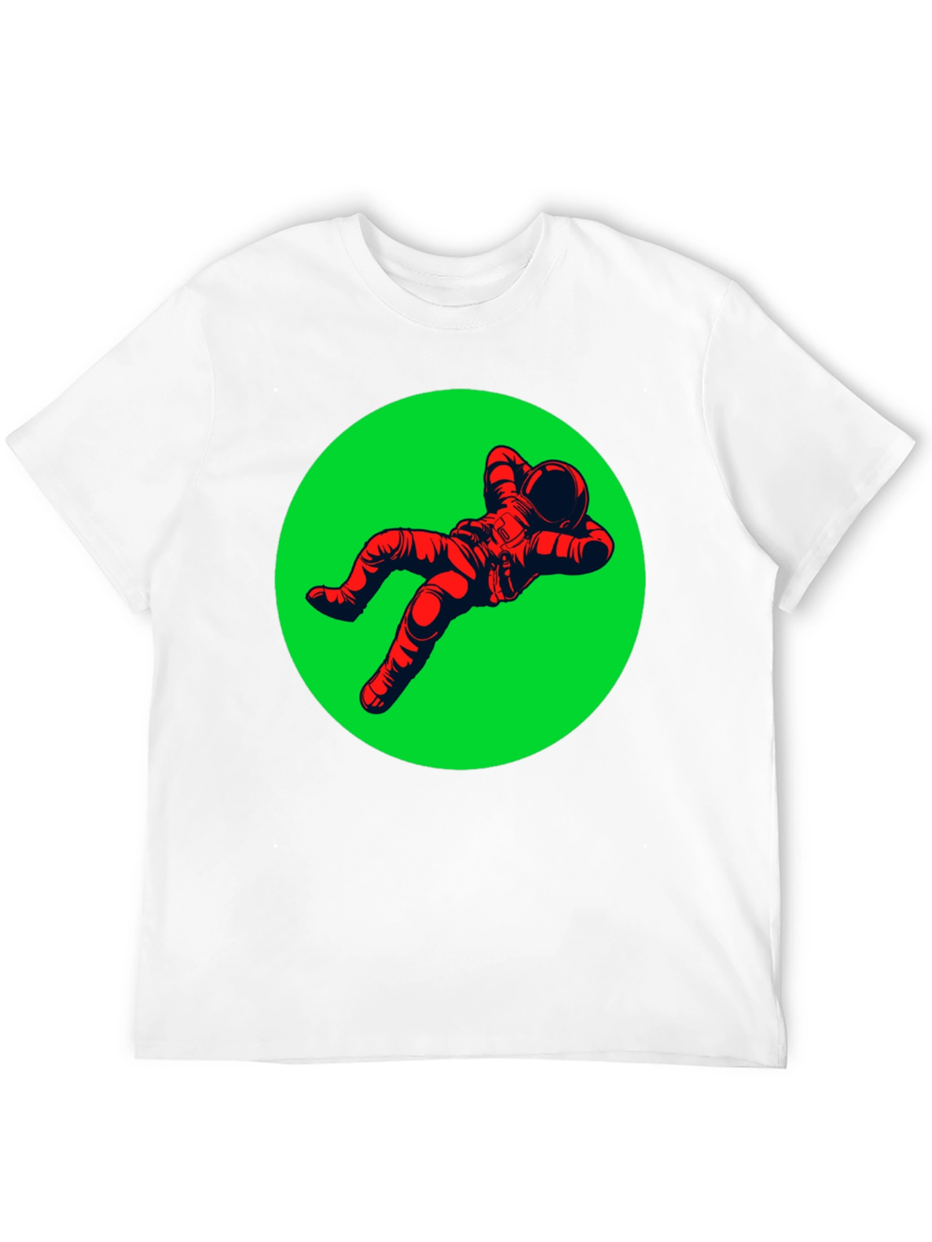 Relaxed Astronaut Graphic Tee - Black Cotton T-Shirt