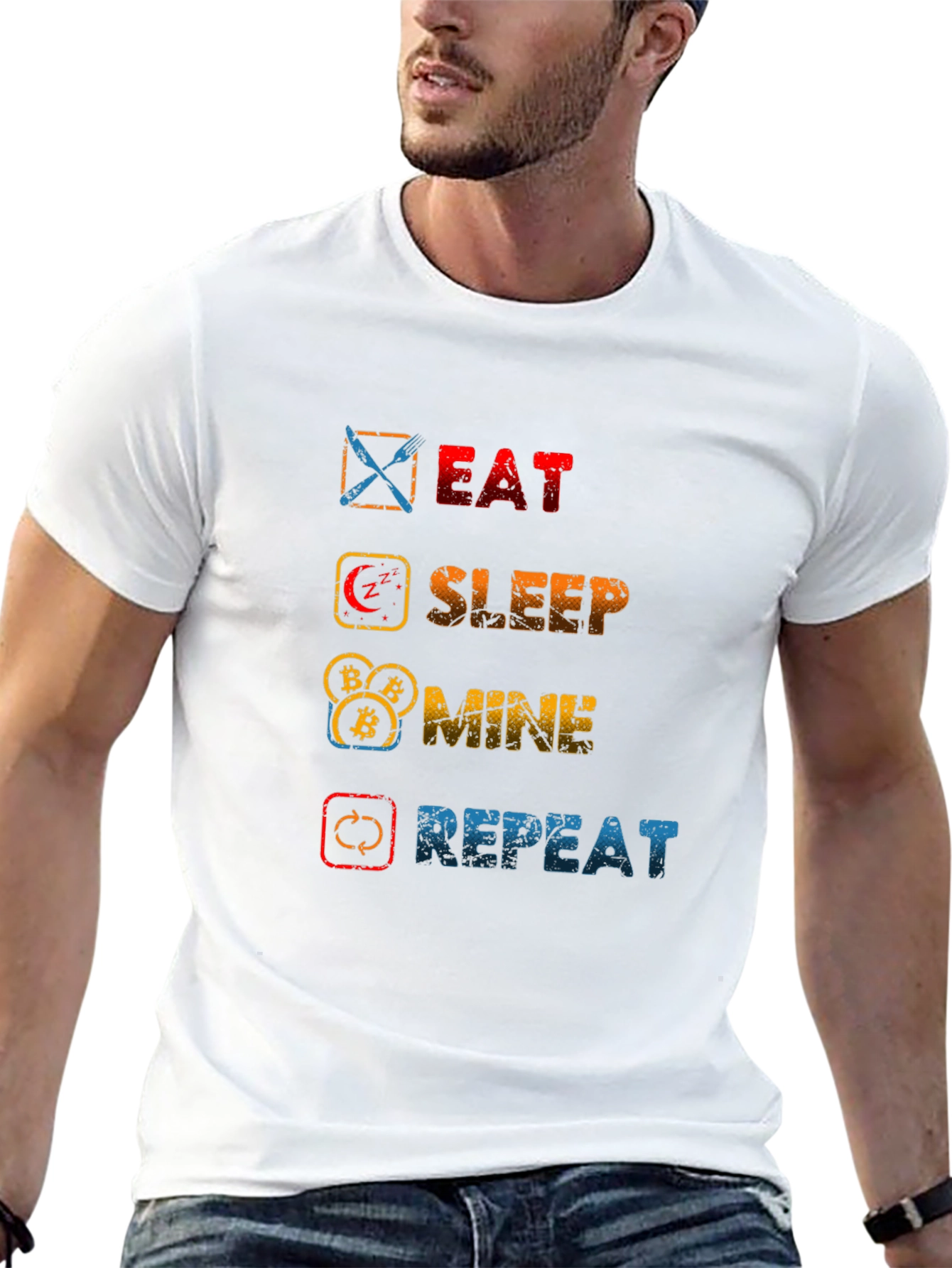 Eat Sleep Mine Repeat T-Shirt - Crypto Lovers Tee
