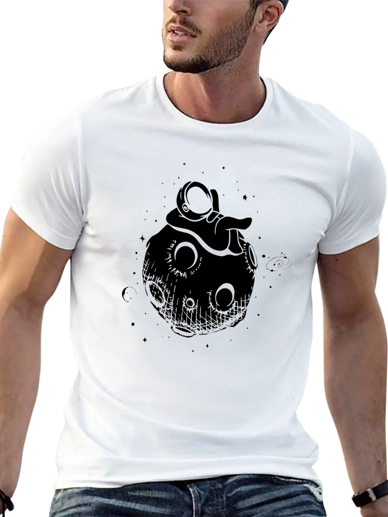 Astronaut Moon Graphic T-Shirt - Relaxed Fit