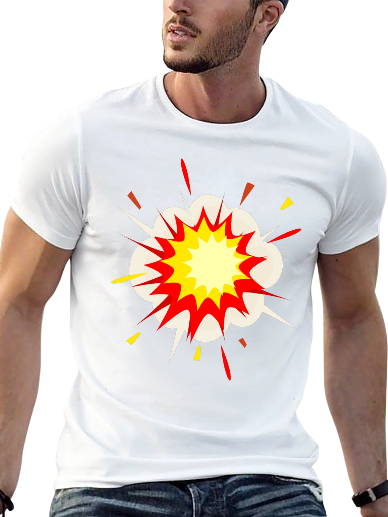 Comic Explosion Graphic Black T-Shirt