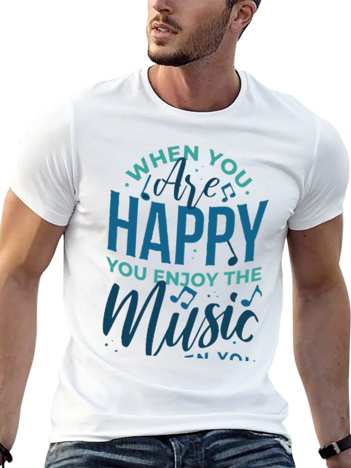 Music Lover Graphic Tee - When Youre Happy