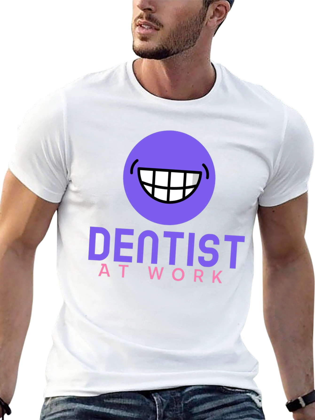 Dentist At Work Graphic T-Shirt - Black Cotton