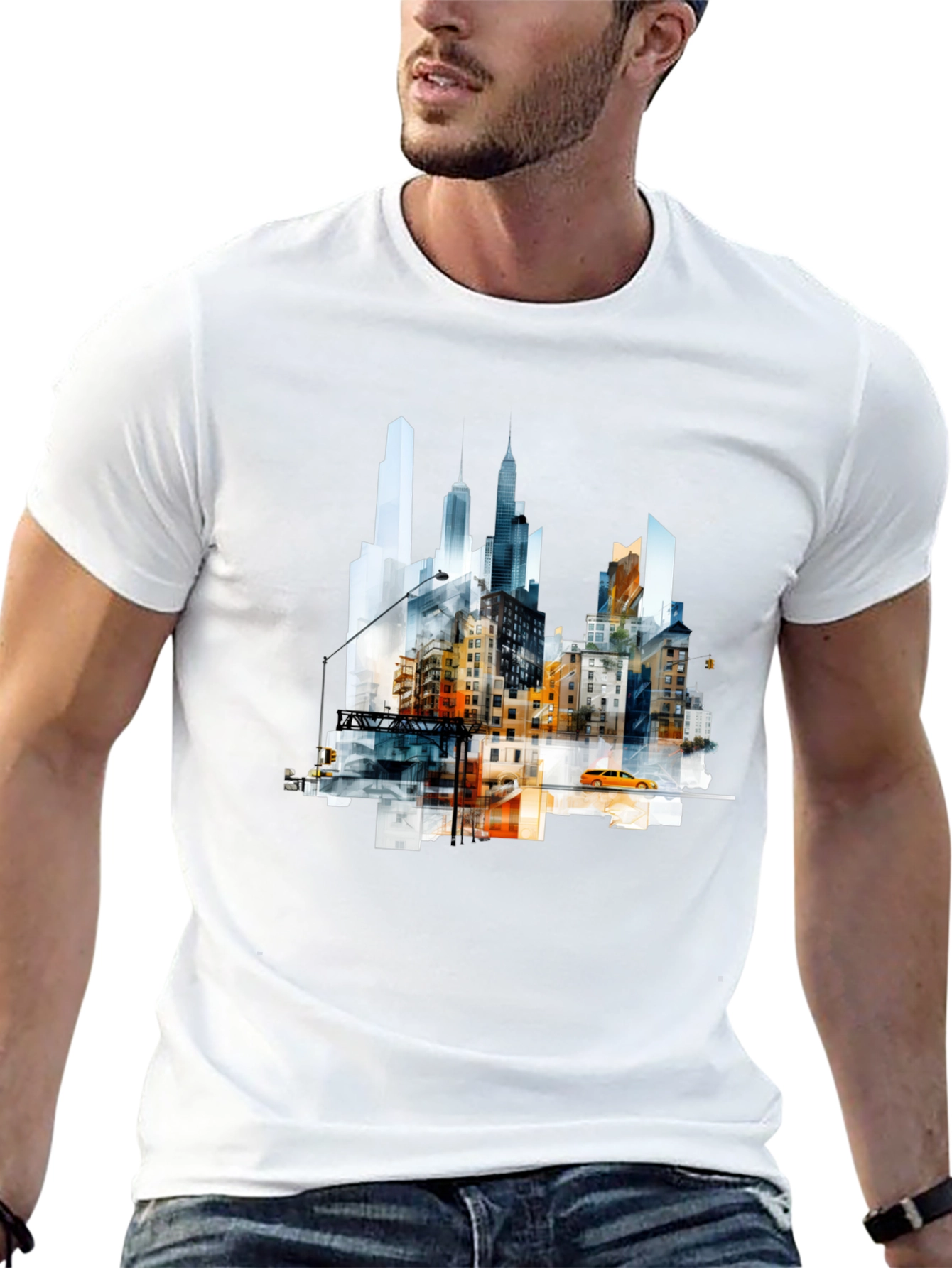 Urban Skyline Graphic Tee - Modern Cityscape Shirt