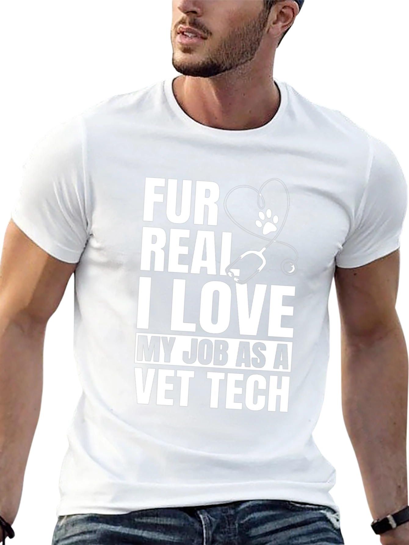 Fur Real I Love My Job Vet Tech T-Shirt