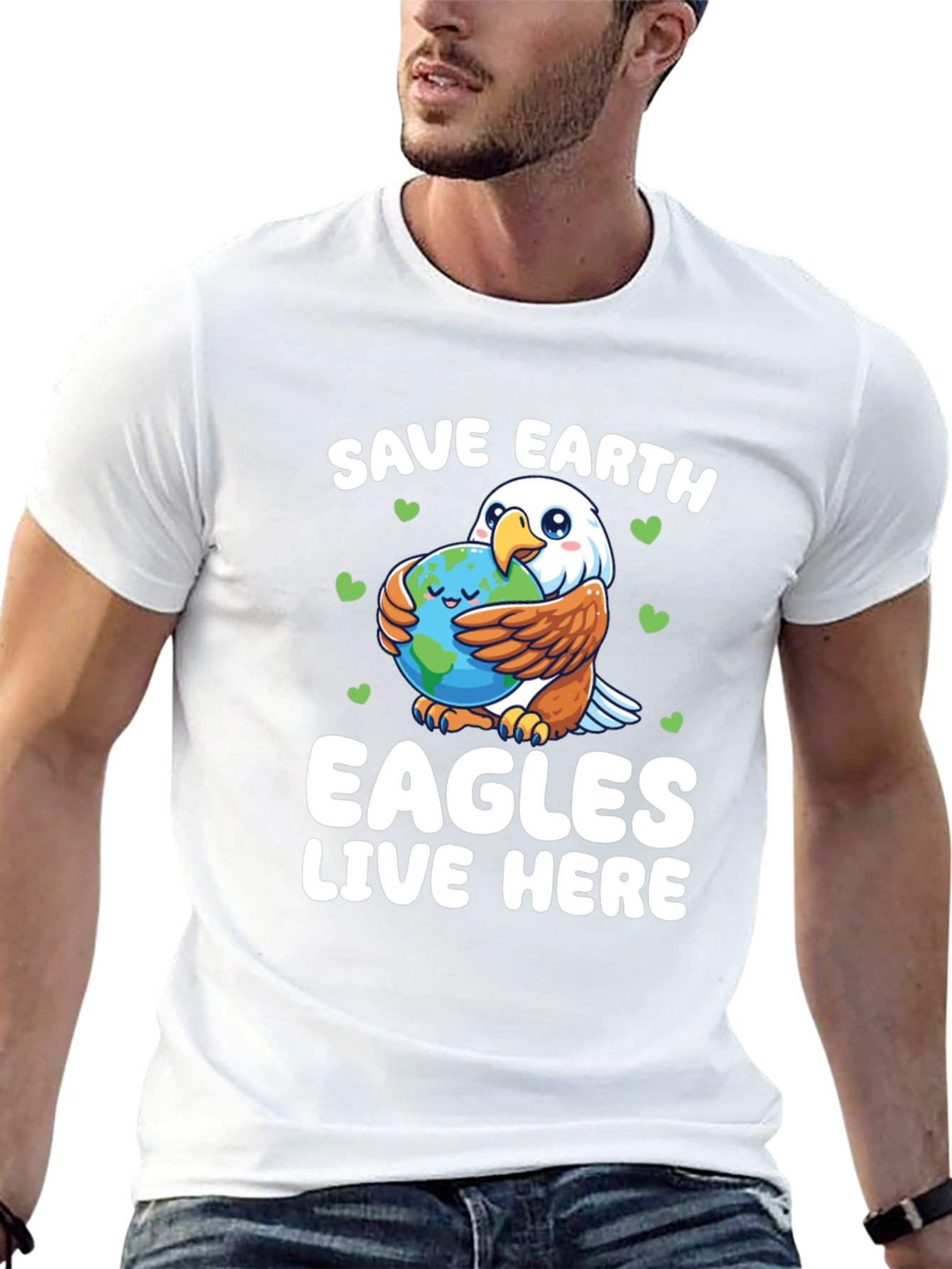 Save Earth Eagles Live Here Graphic T-Shirt