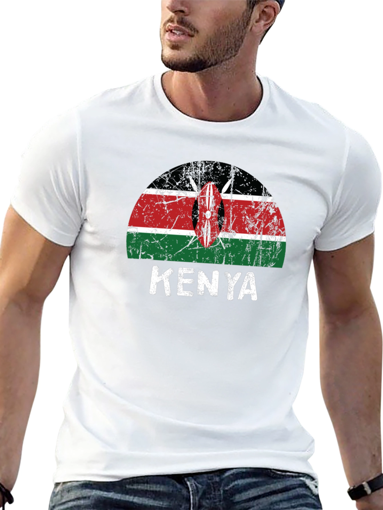 Kenya Flag Graphic Tee - Unisex Black T-Shirt
