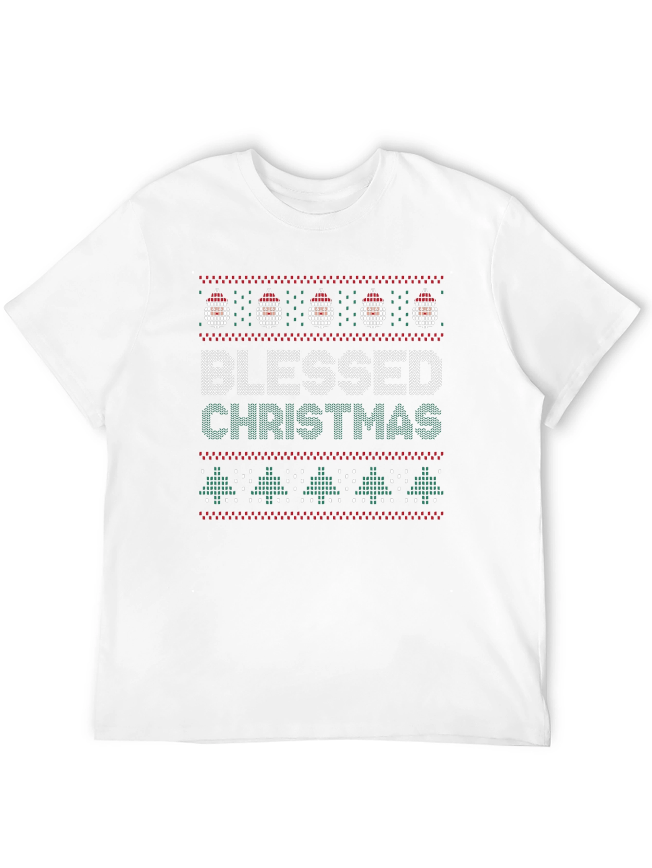 Blessed Christmas Ugly Sweater Style Graphic Tee