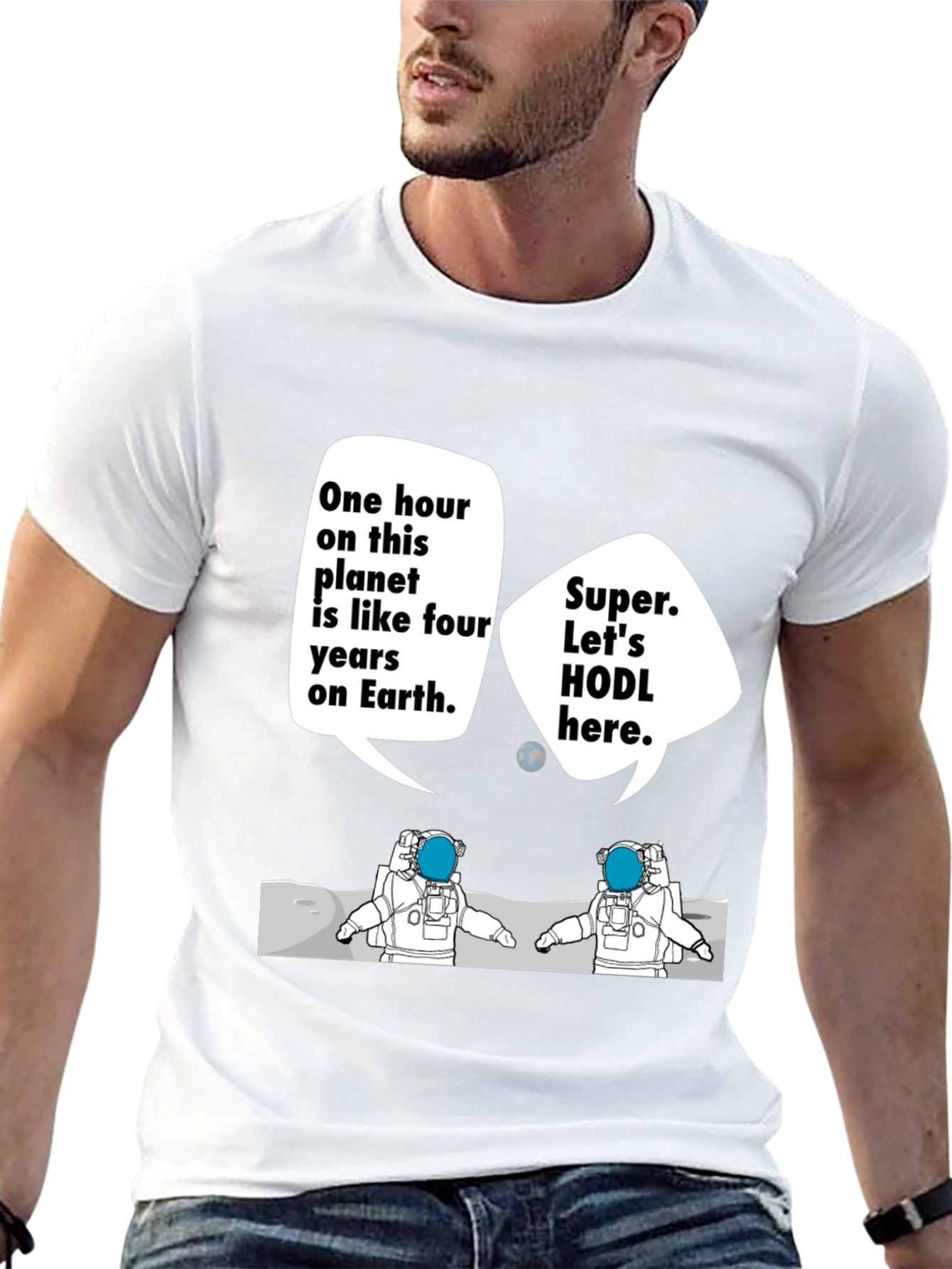 HODL Astronauts Black T-Shirt - Crypto Meme