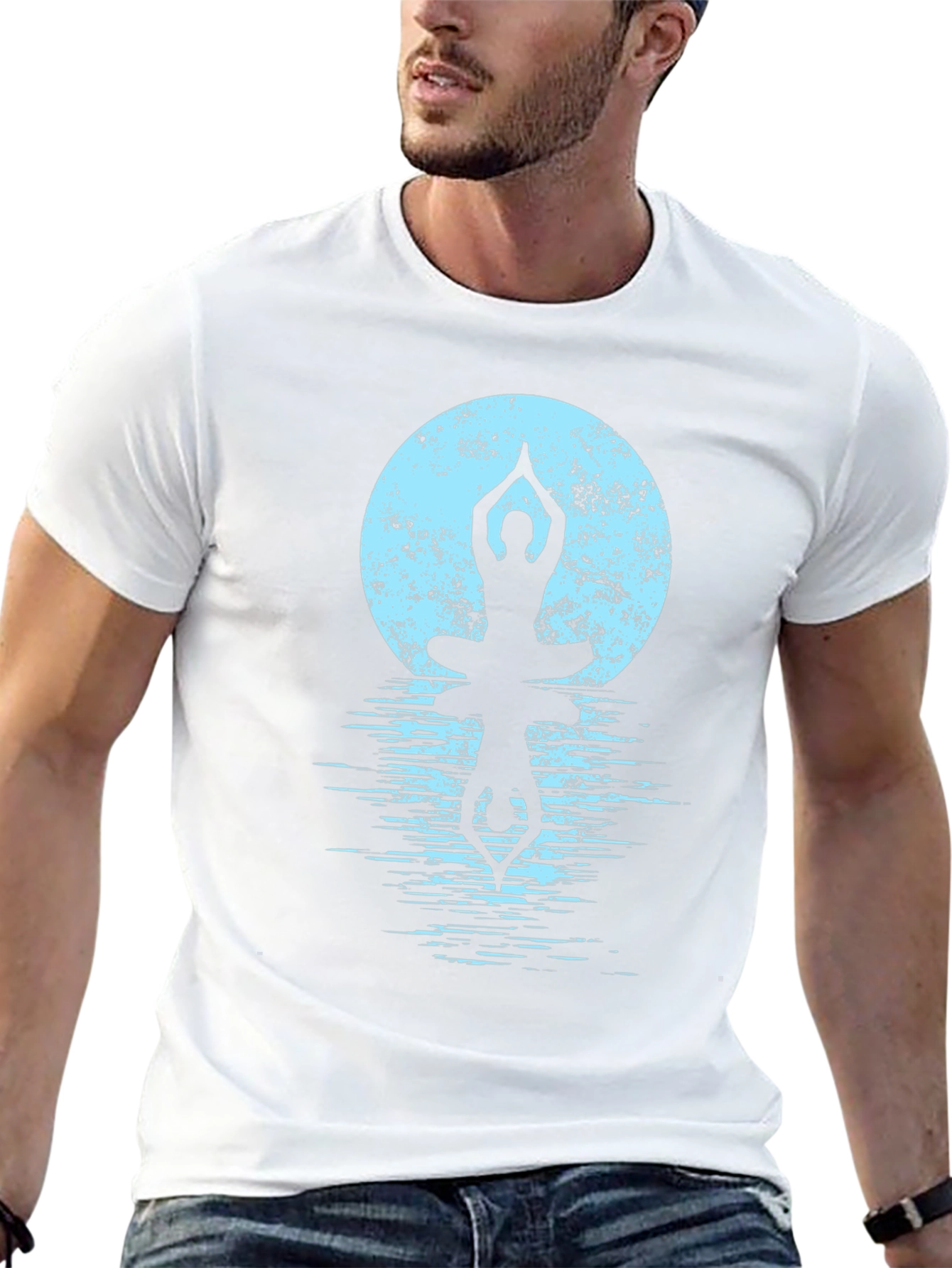 Yoga Moon Reflection Black T-Shirt
