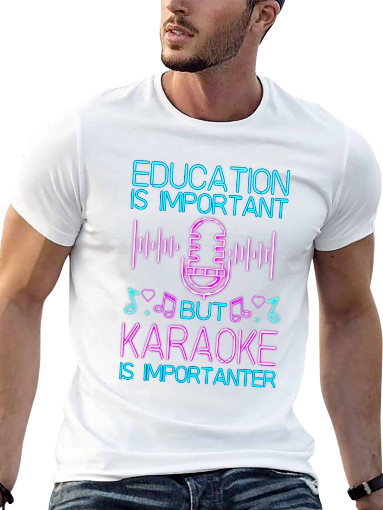 Education vs Karaoke T-Shirt