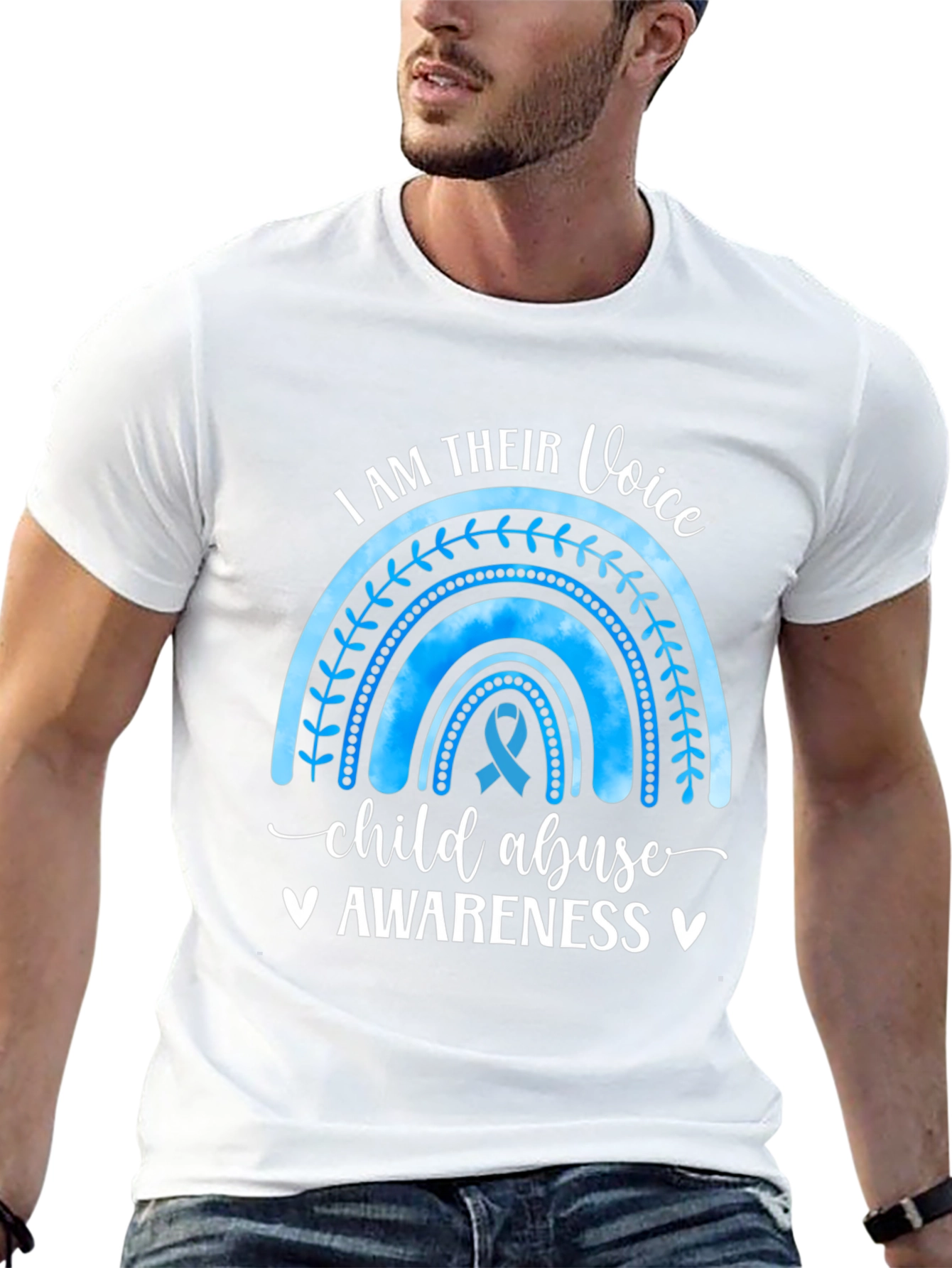Child Abuse Awareness Rainbow Graphic Tee