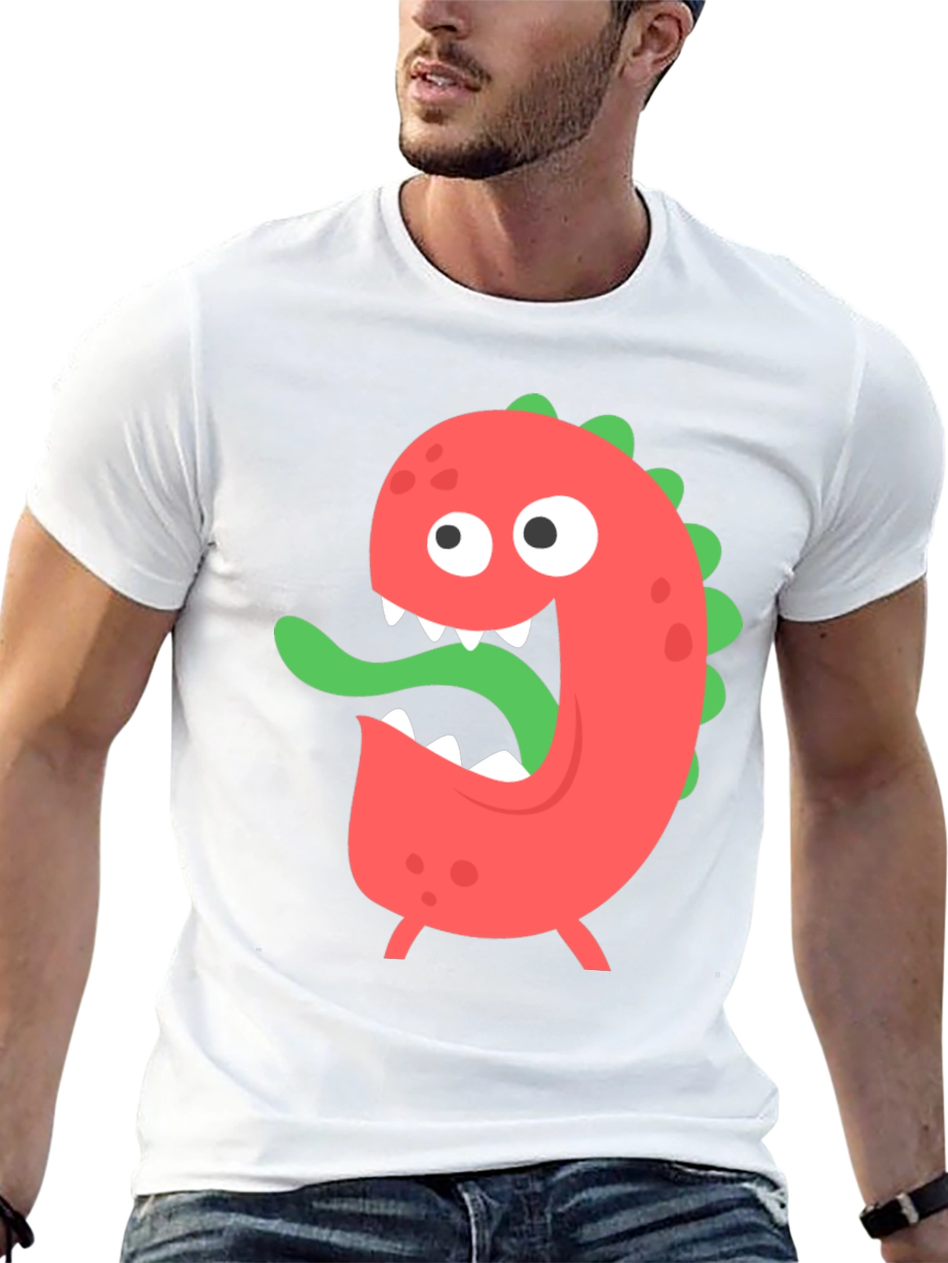 Funny Monster Graphic T-Shirt - Black