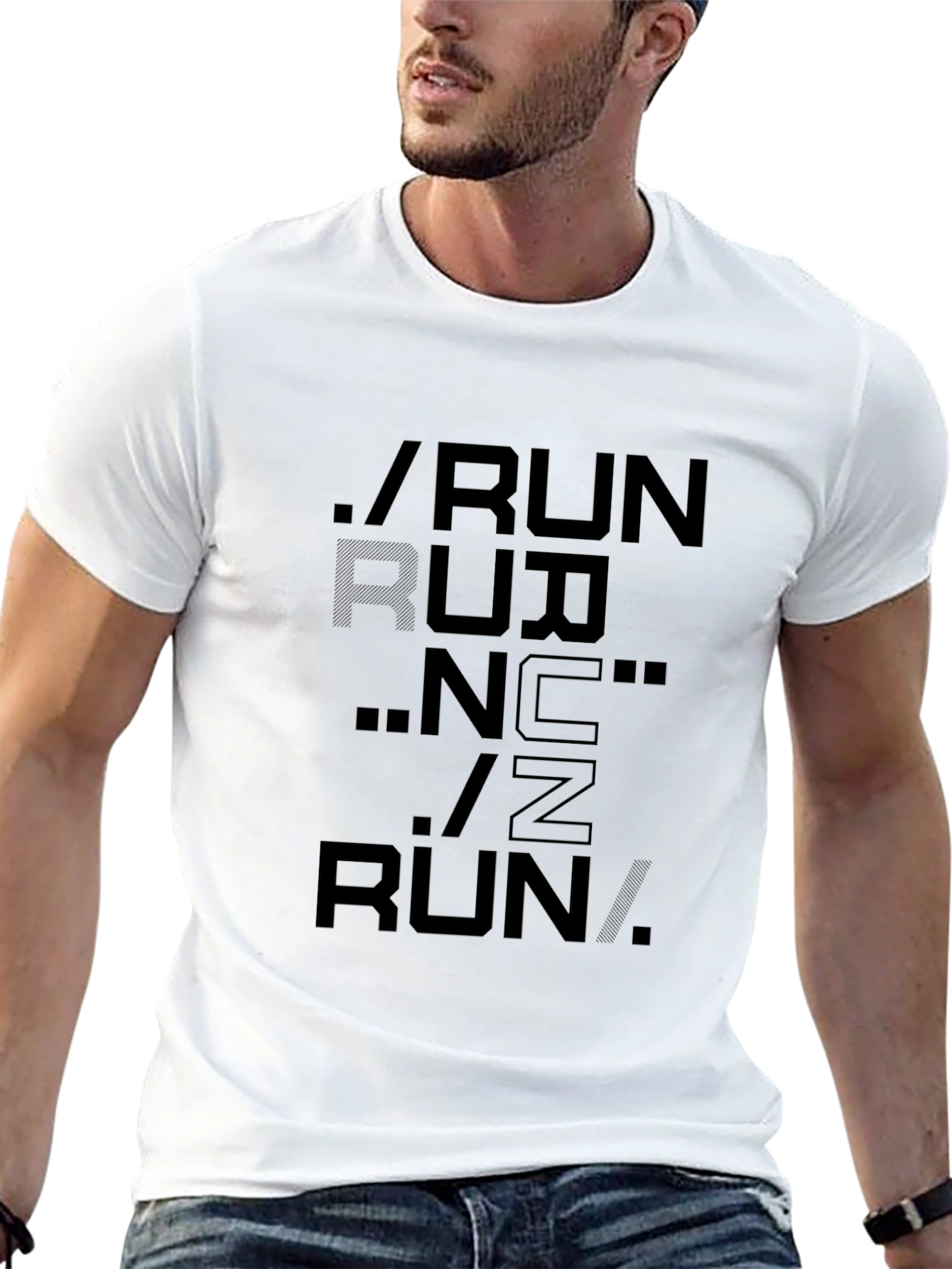 Black Run Graphic Print T-Shirt