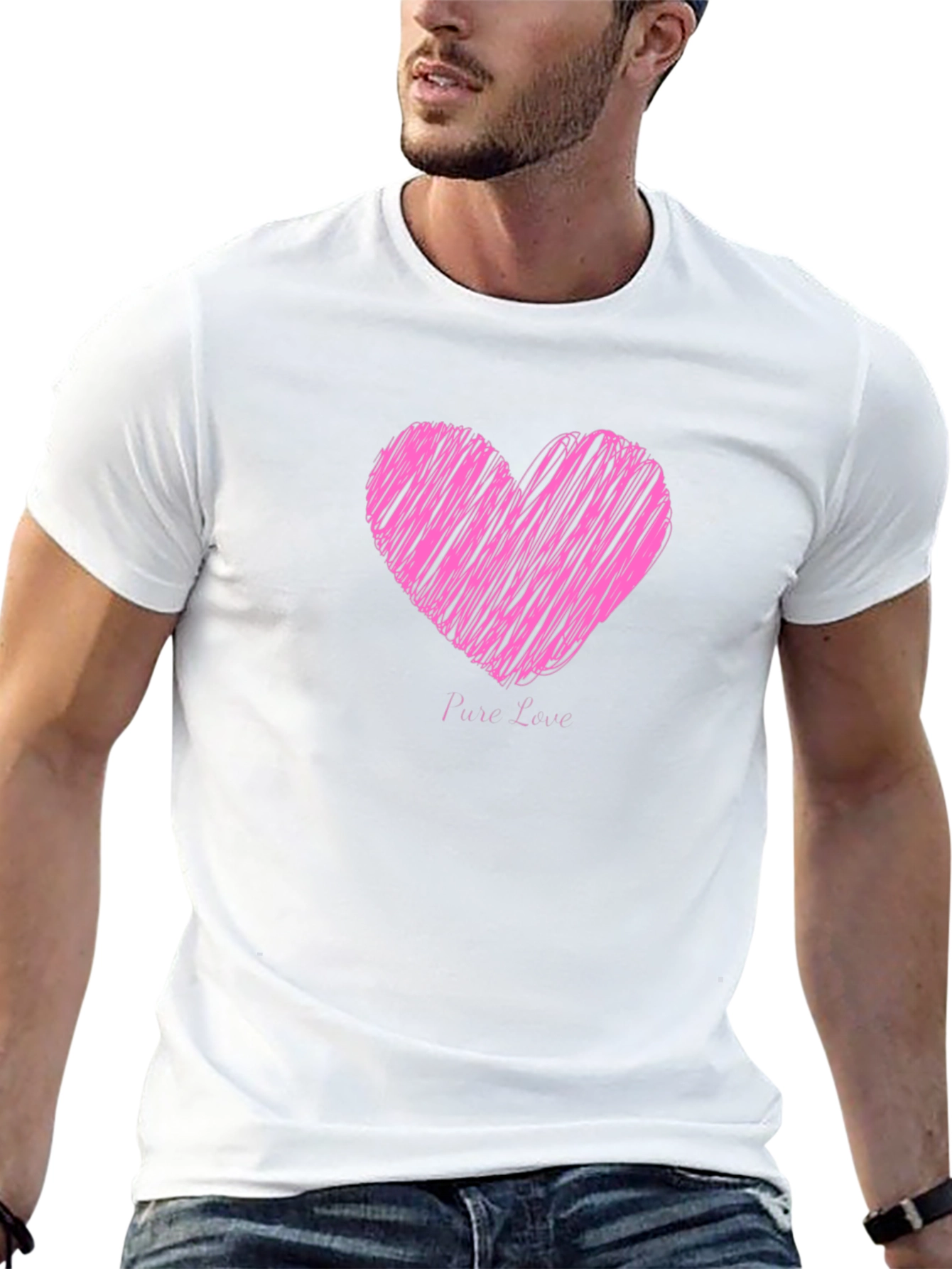Heart Pure Love Black T-Shirt