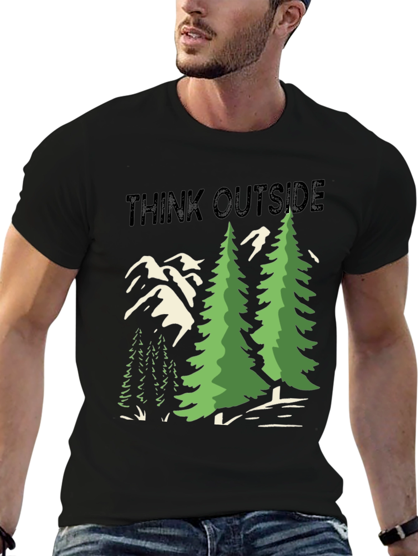 Think Outside Graphic Tee - Nature Lover Shirt
