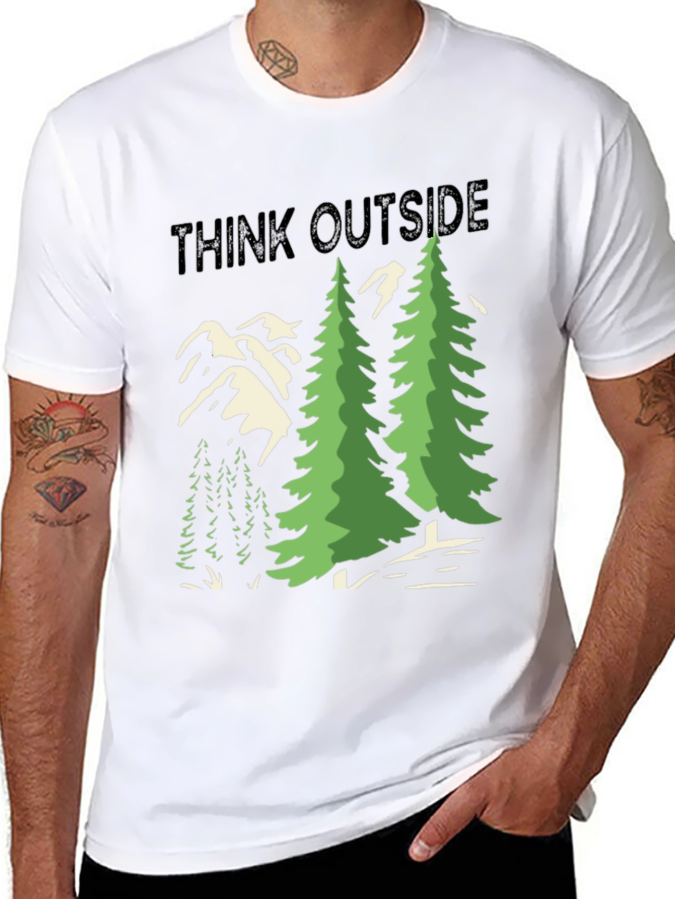 Think Outside Graphic Tee - Nature Lover Shirt