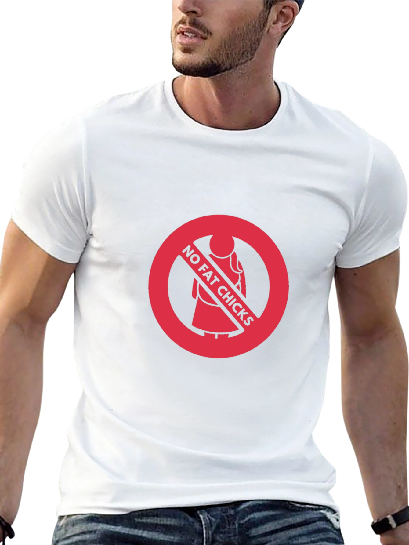 No Fat Chicks Graphic Tee - Bold Statement T-Shirt