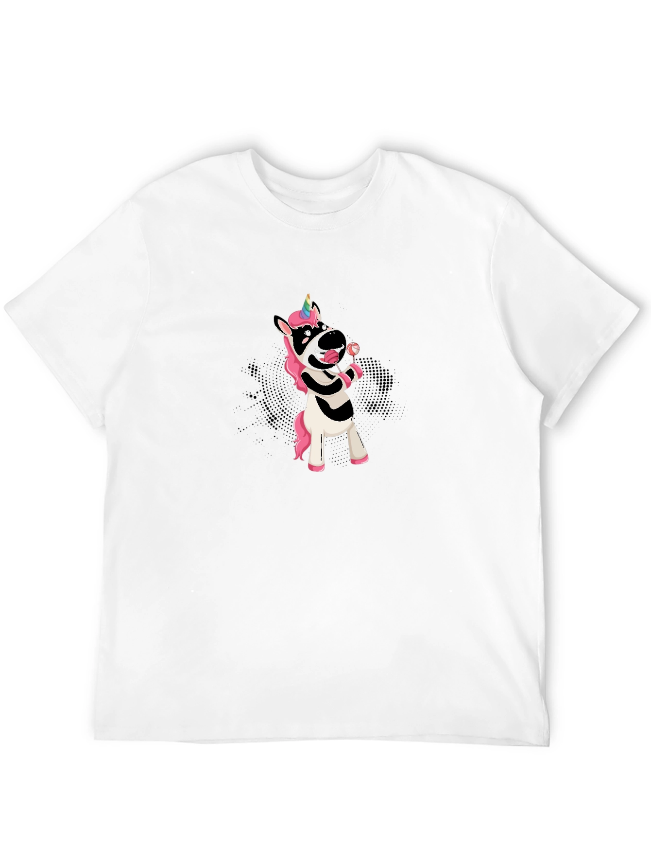 Unicorn Zebra Lollipop Black T-Shirt