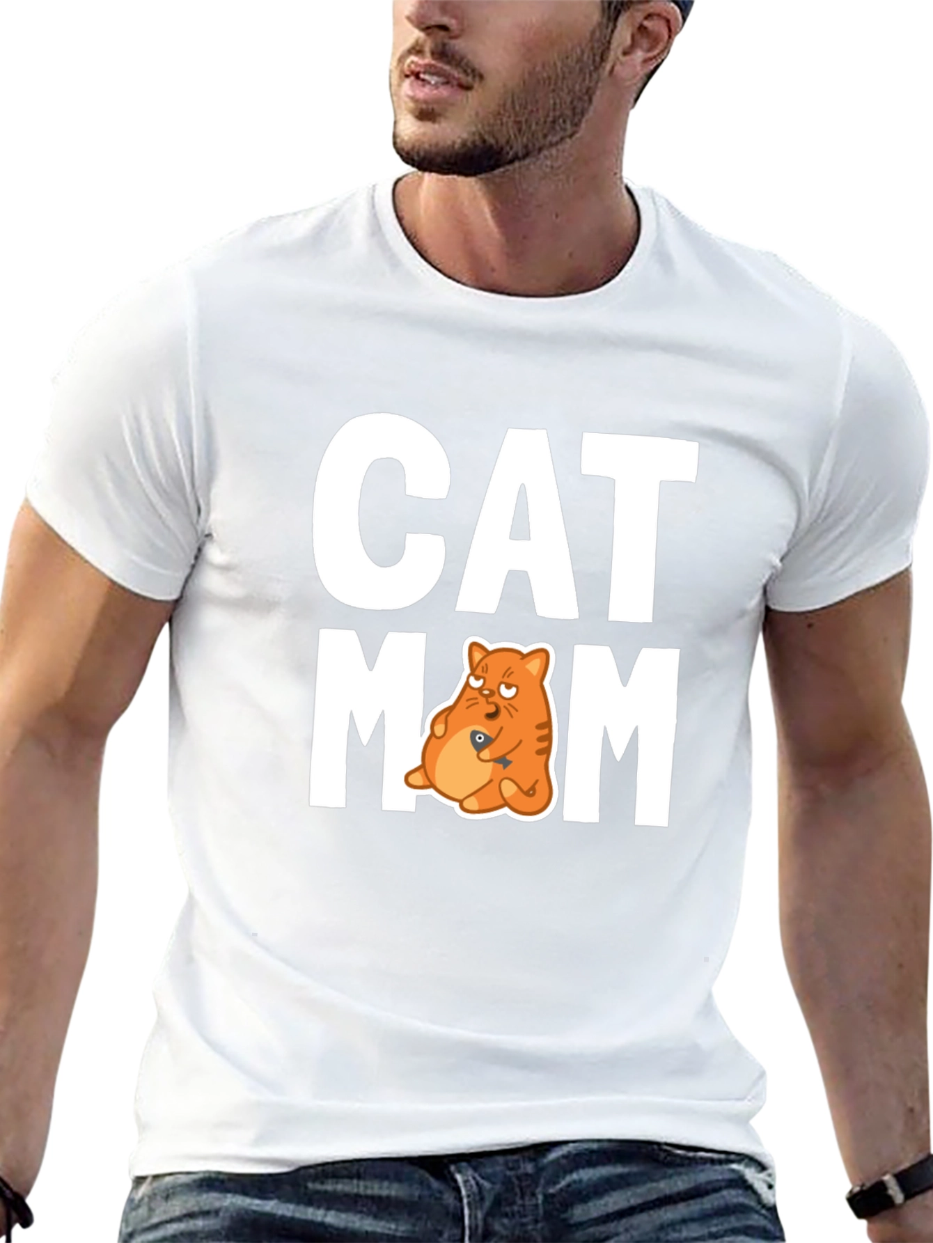 Cat Mom Graphic T-Shirt - Unisex Crew Neck Tee