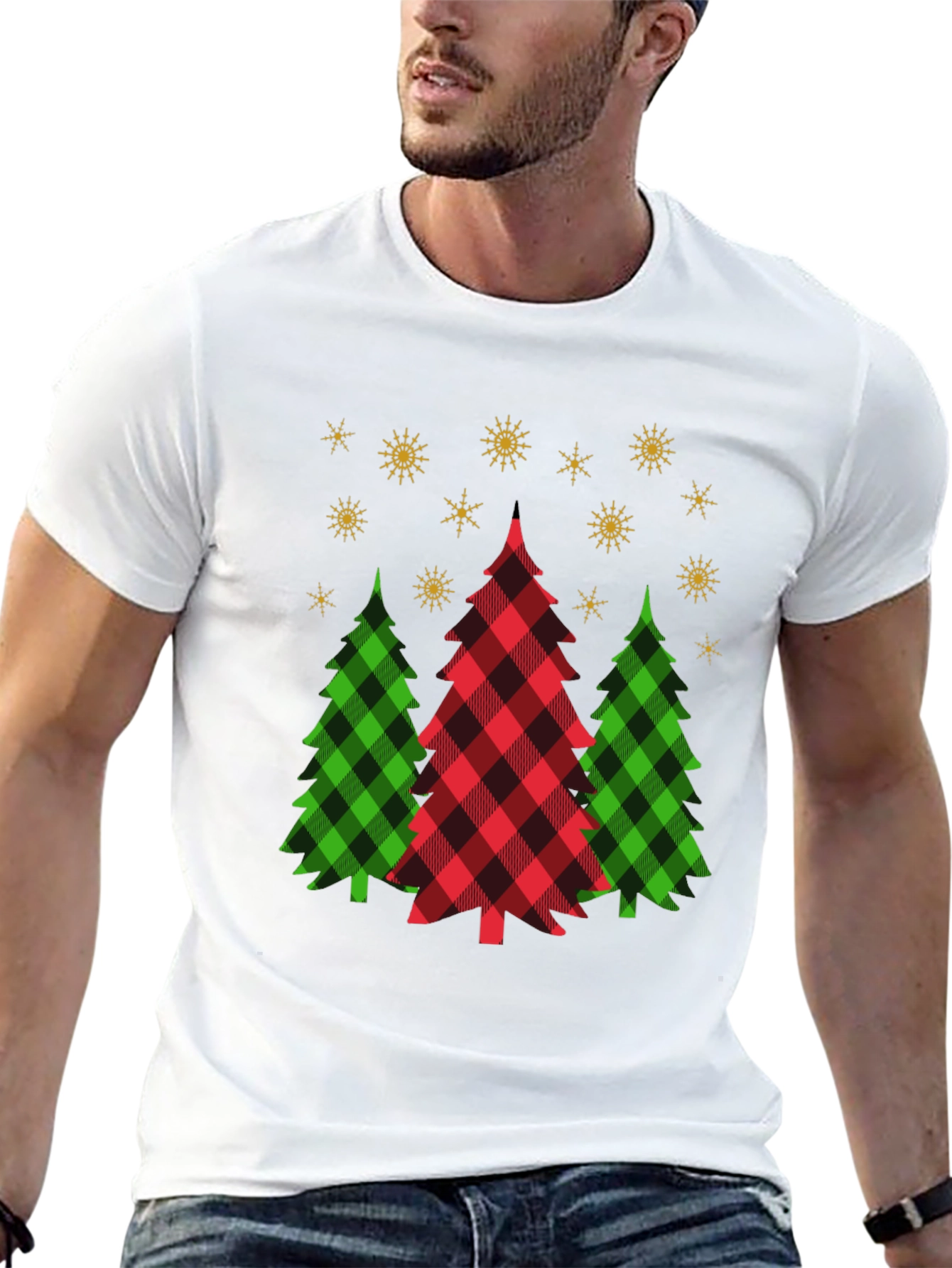 Festive Buffalo Plaid Christmas Tree T-Shirt