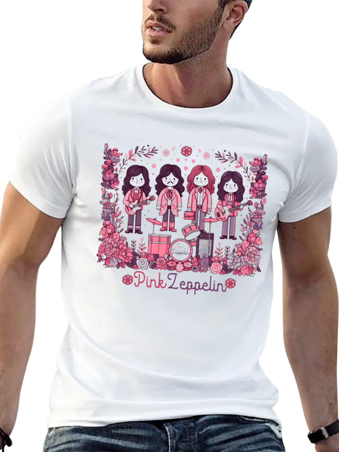 Pink Zeppelin Graphic T-Shirt