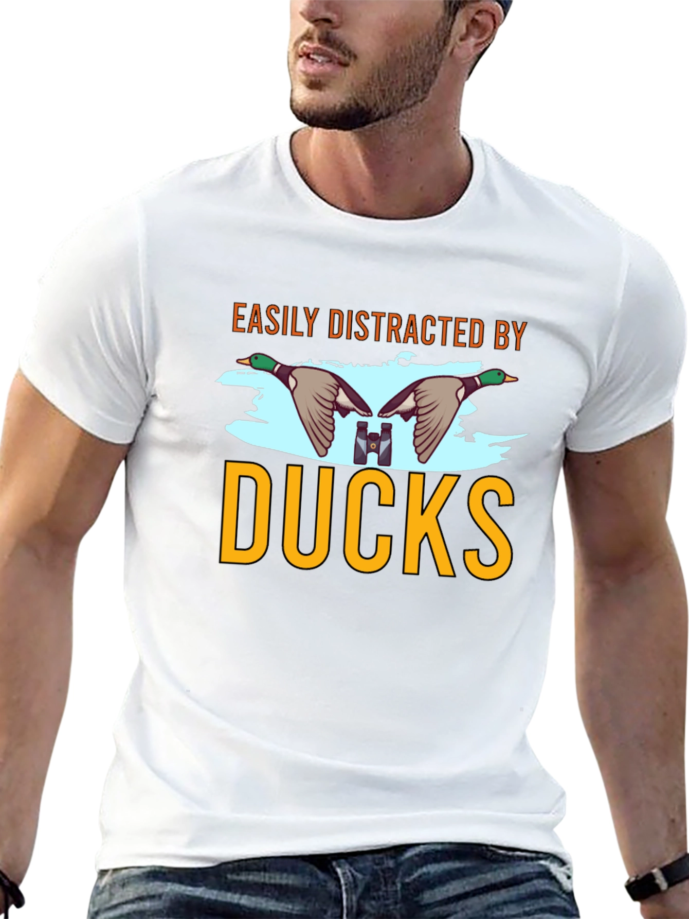 Easily Distracted by Ducks Mens Black T-Shirt