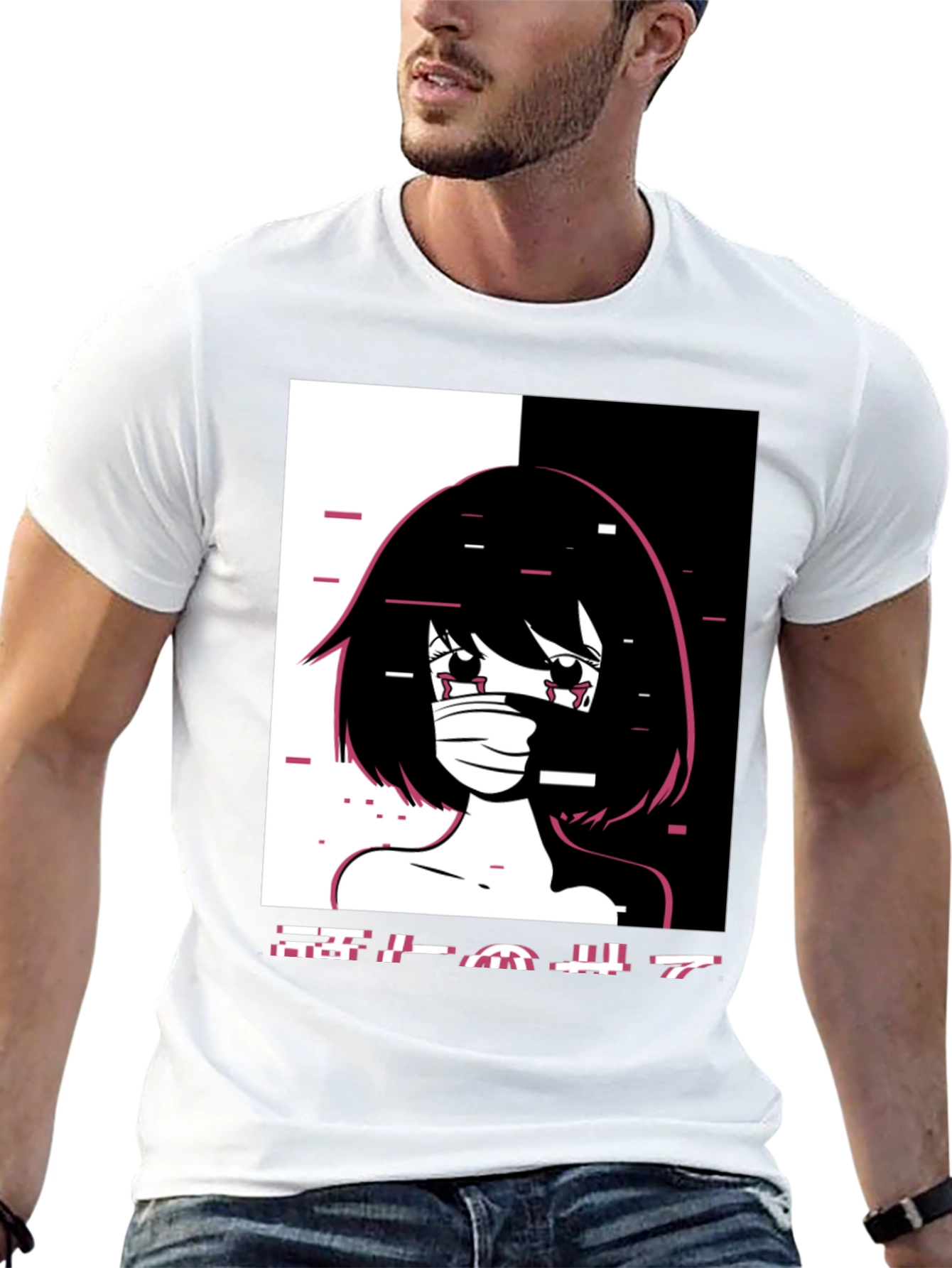 Anime Girl Graphic Black T-Shirt