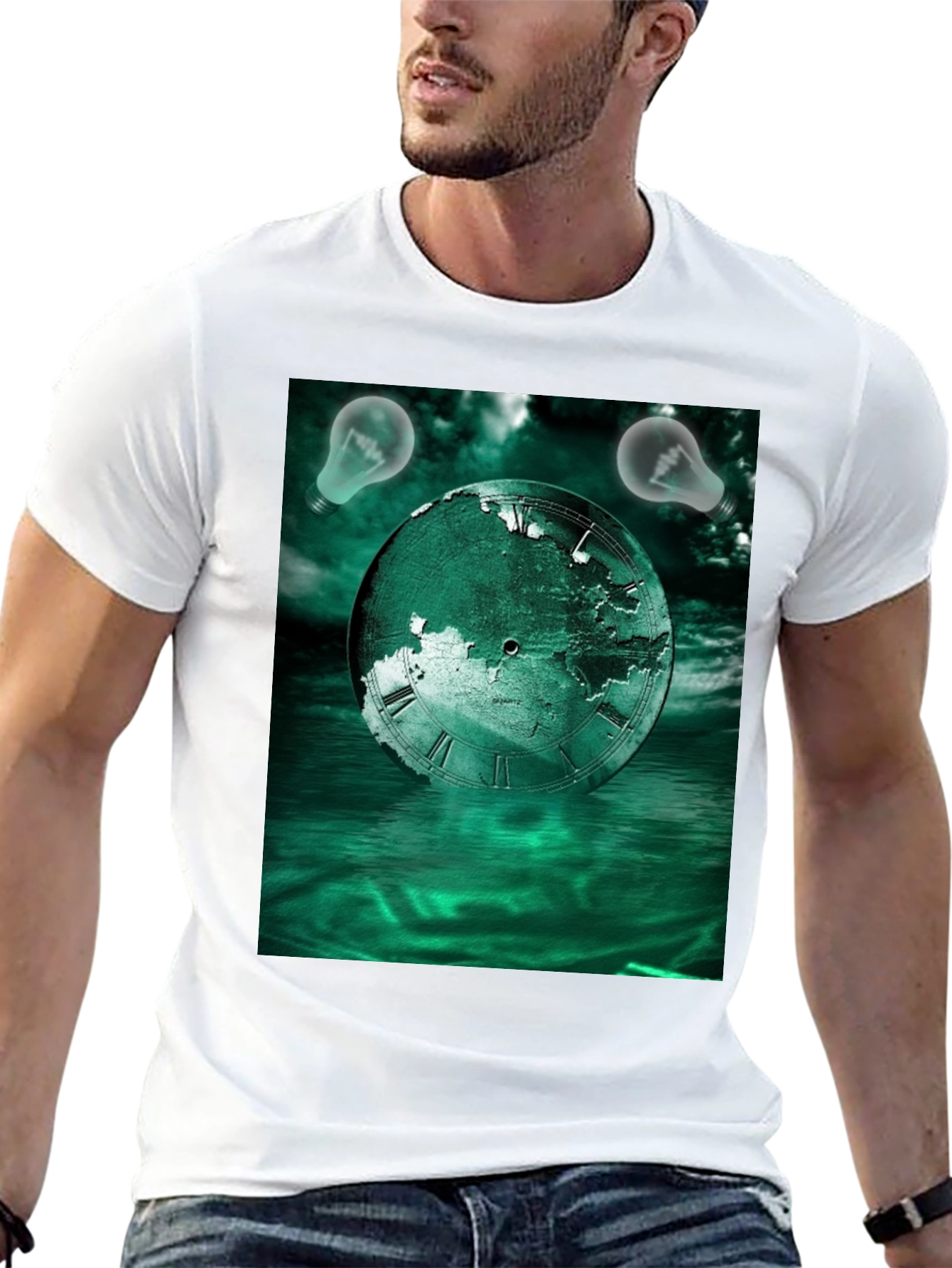 Surreal Time Globe Graphic Tee