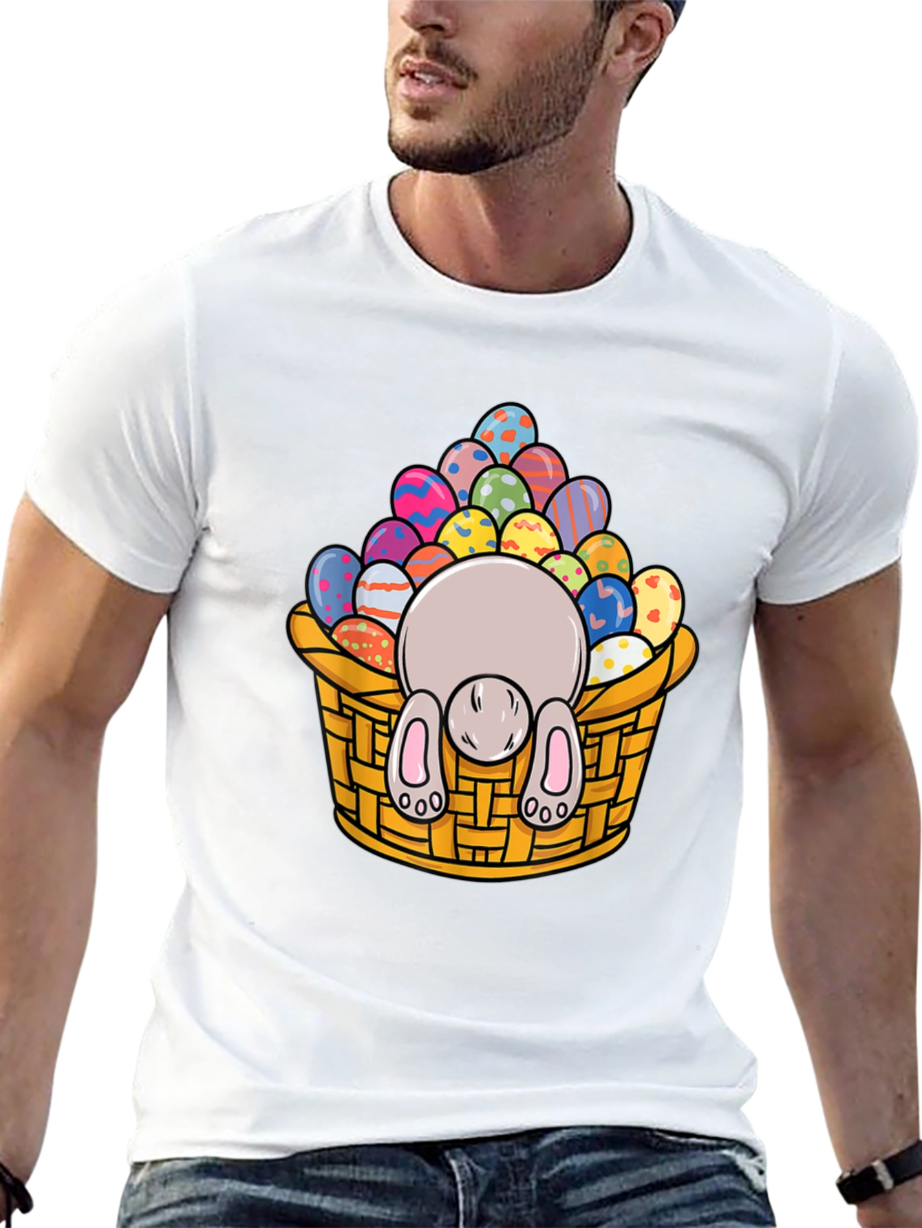 Easter Bunny in Basket Graphic Tee