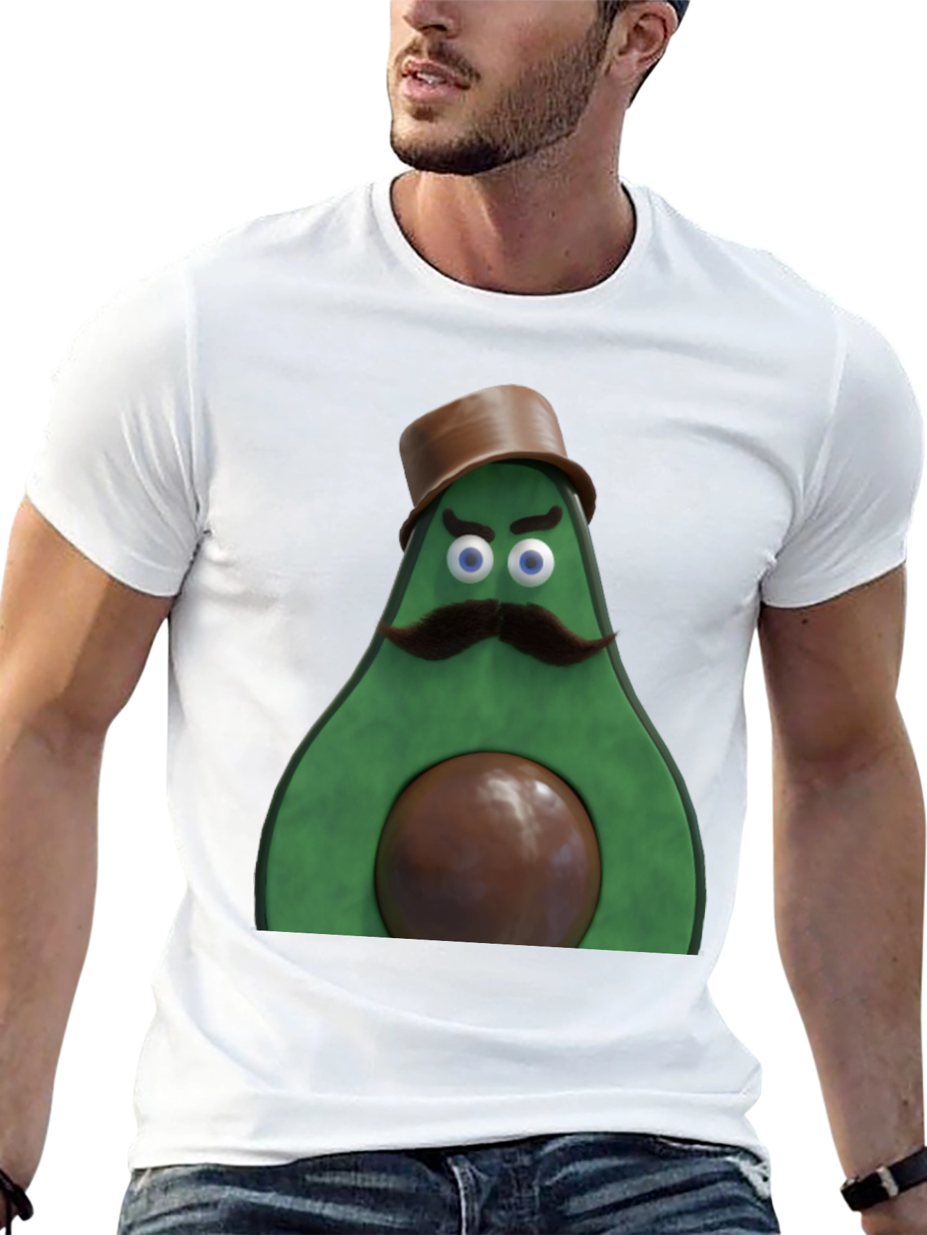 Avocado Gentleman Graphic Tee - Quirky Black T-Shirt