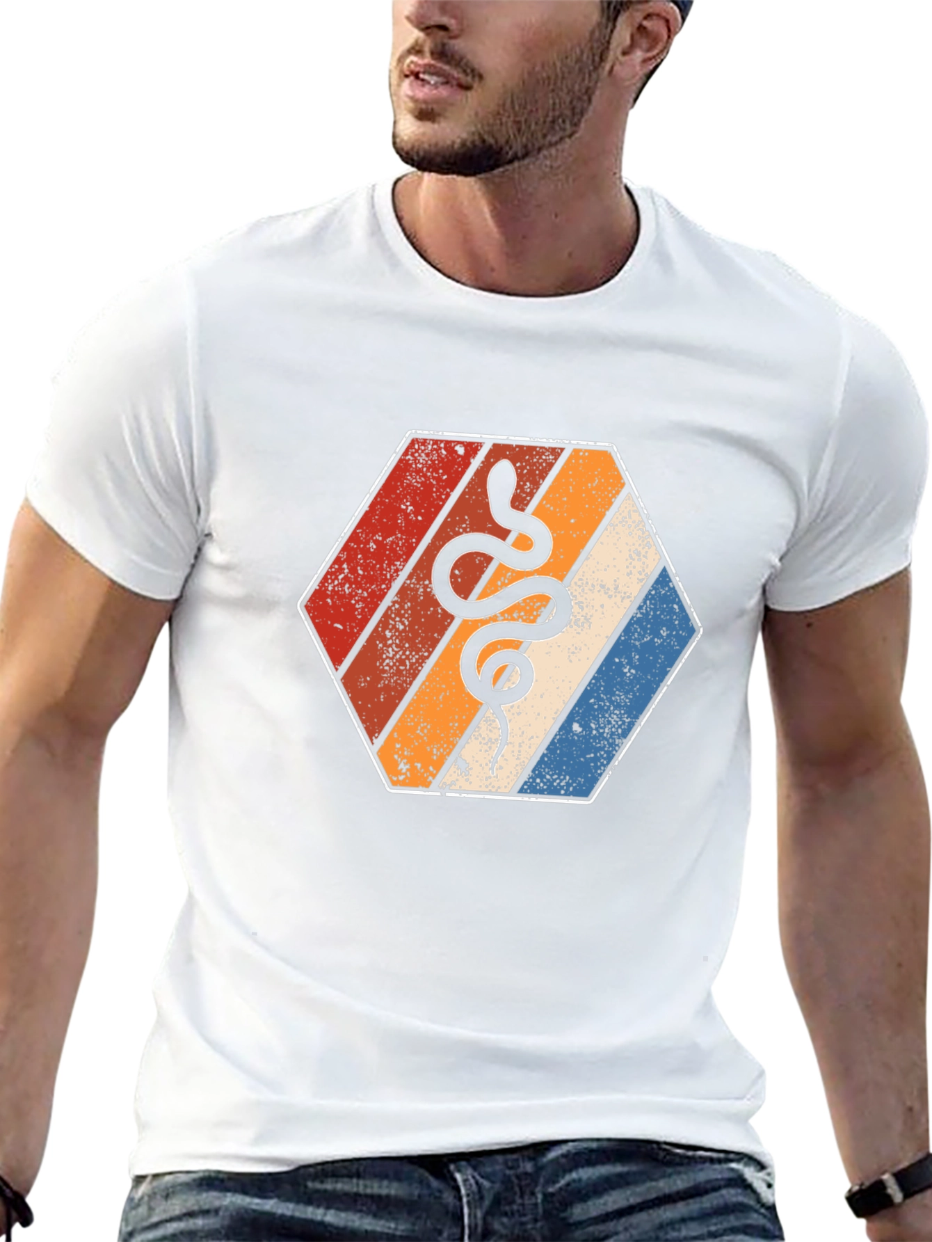 Retro Snake Hexagon Tee