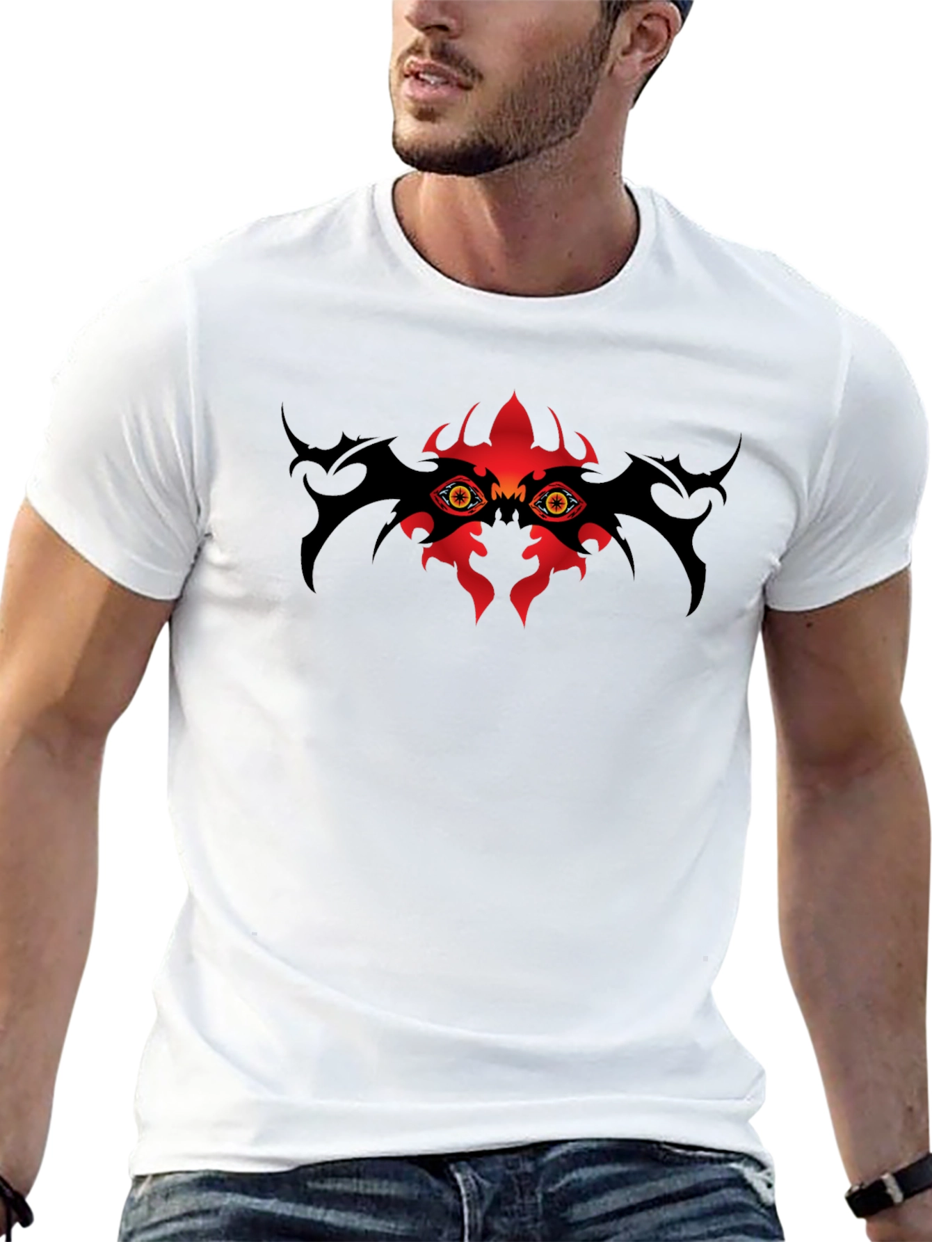 Mens Black T-Shirt with Eye Graphic