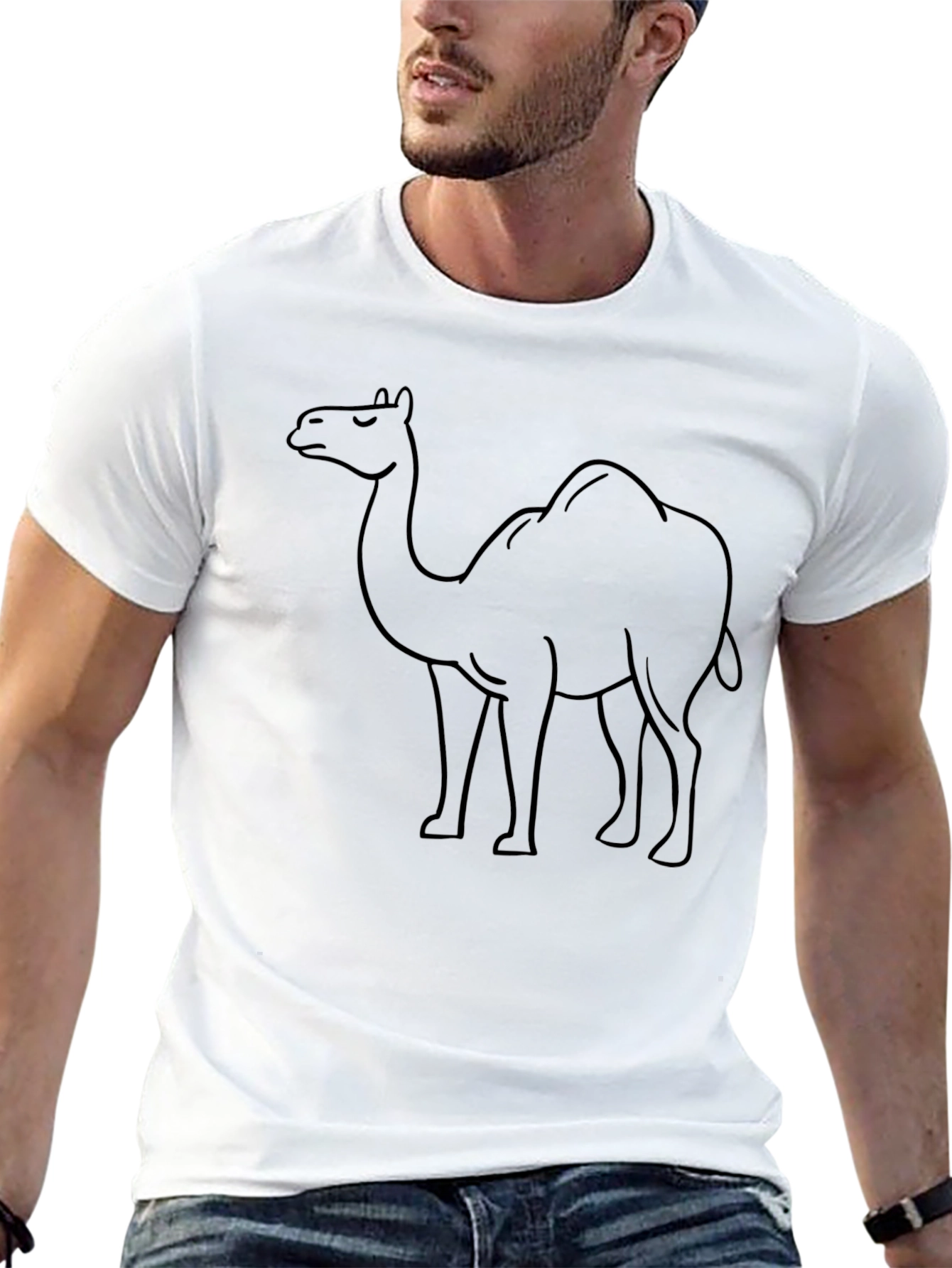 Camel Outline Graphic Tee - Unisex Black T-Shirt