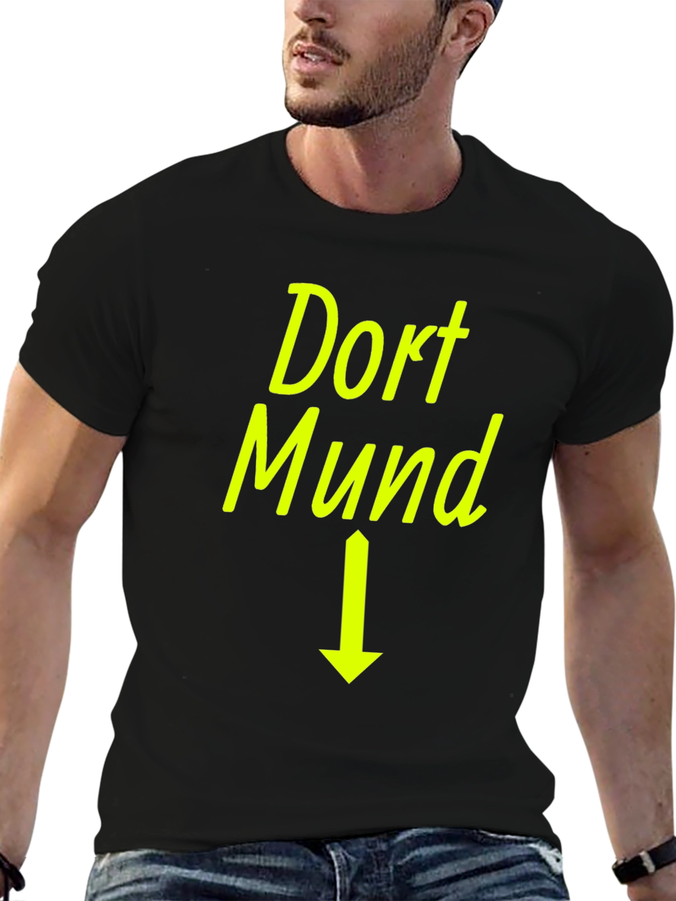 Dortmund Arrow Graphic Tee - Black Cotton T-Shirt
