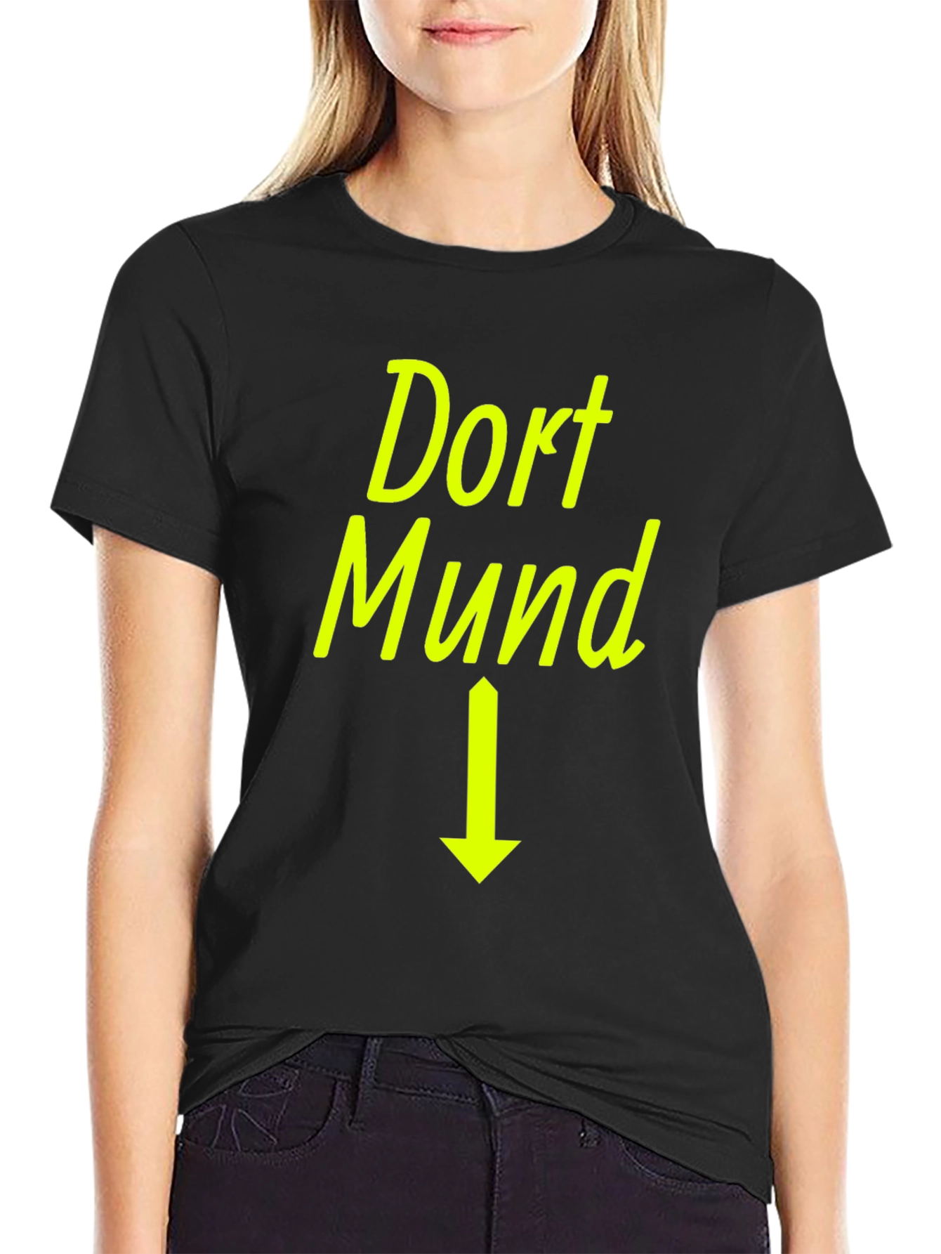 Dortmund Arrow Graphic Tee - Black Cotton T-Shirt