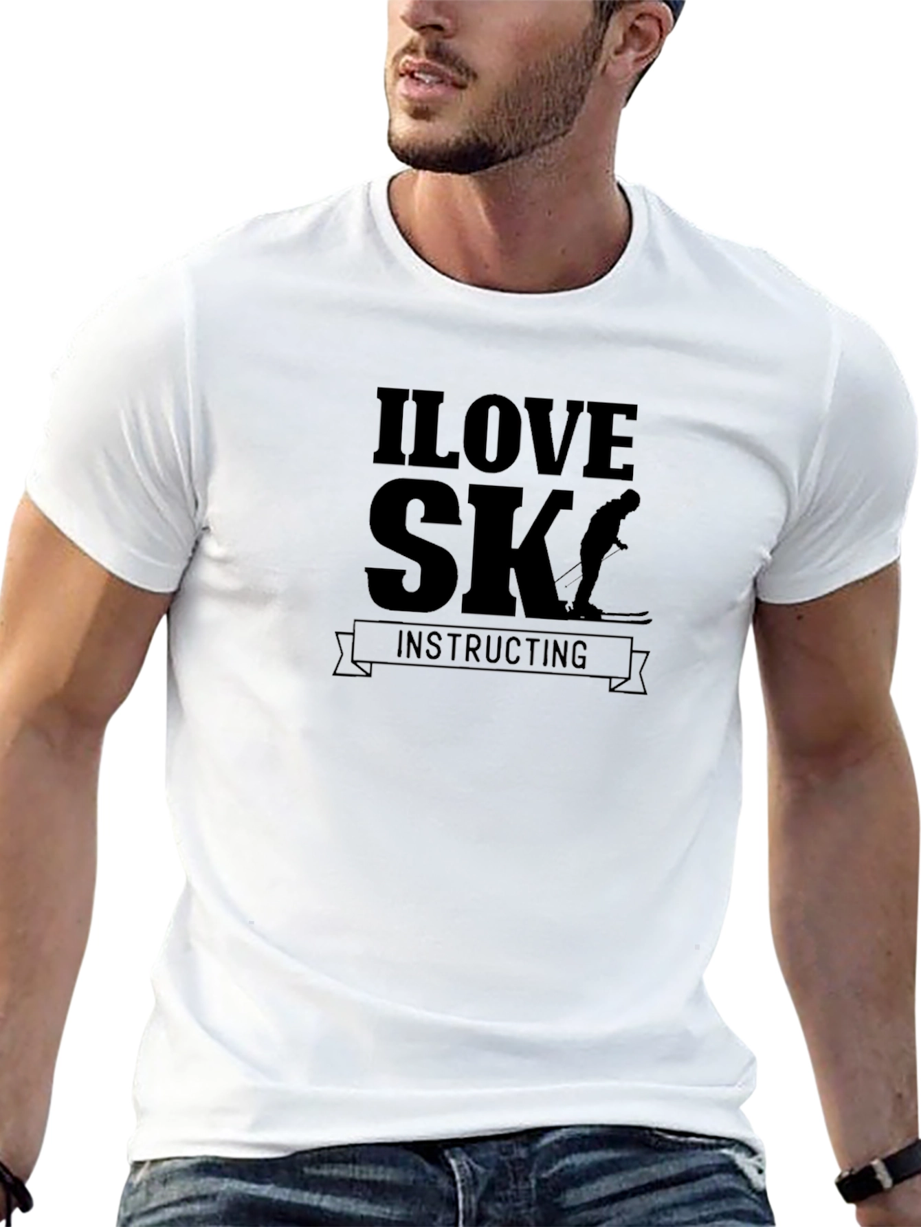 I Love Ski Instructing Graphic Tee