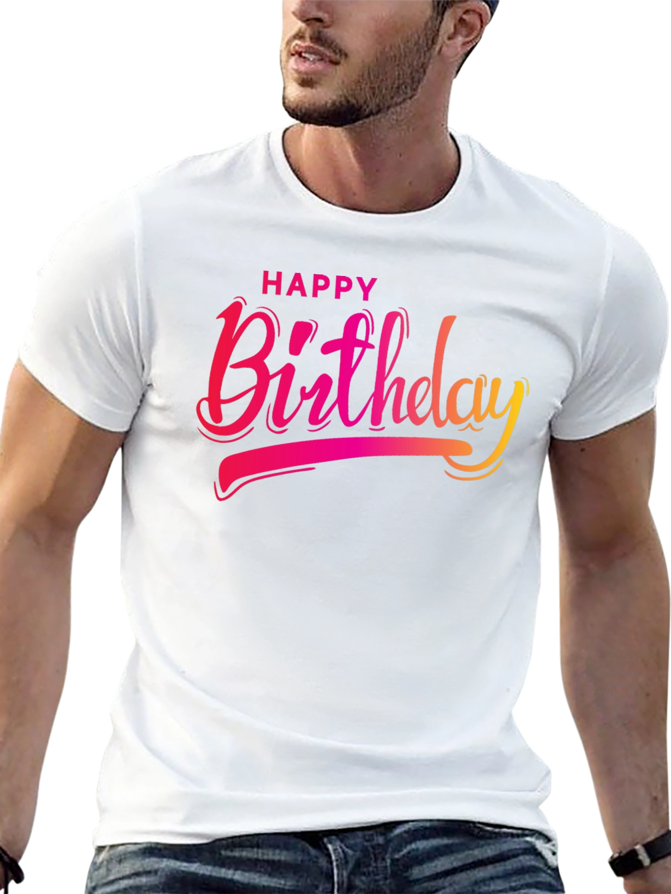 Happy Birthday Graphic Black T-Shirt