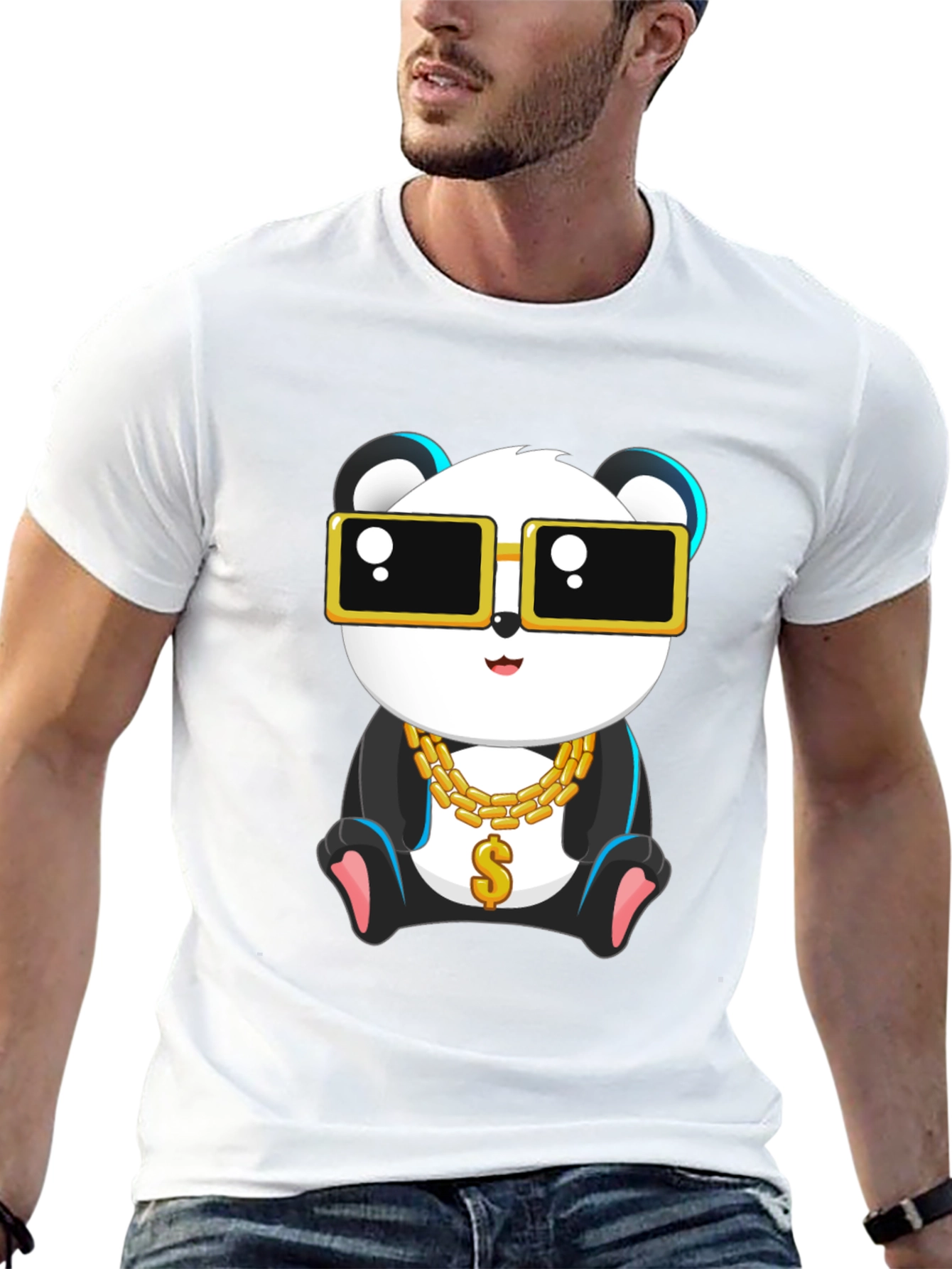 Cool Panda Graphic Tee - Black Cotton T-Shirt