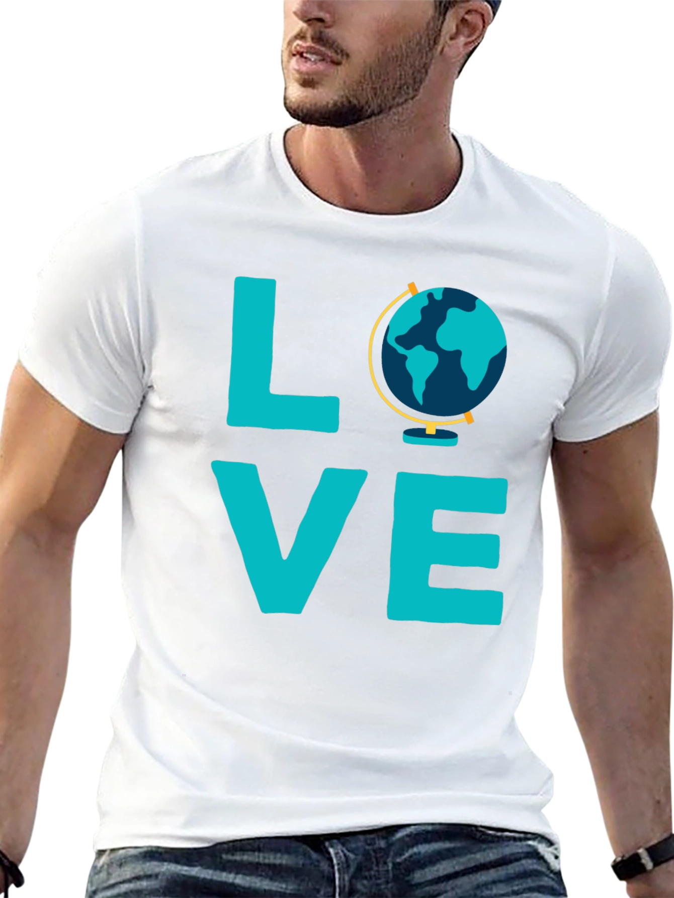 Love Globe Graphic T-Shirt - Black