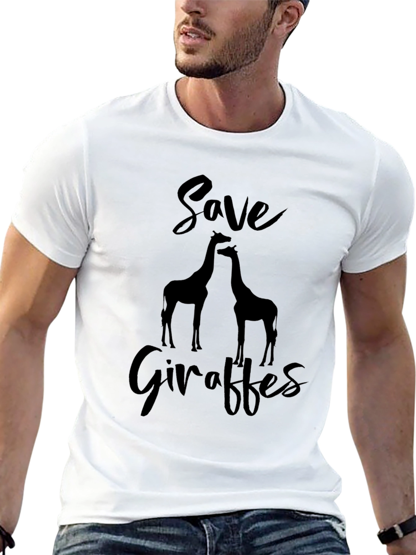 Save Giraffes Graphic Tee - Black