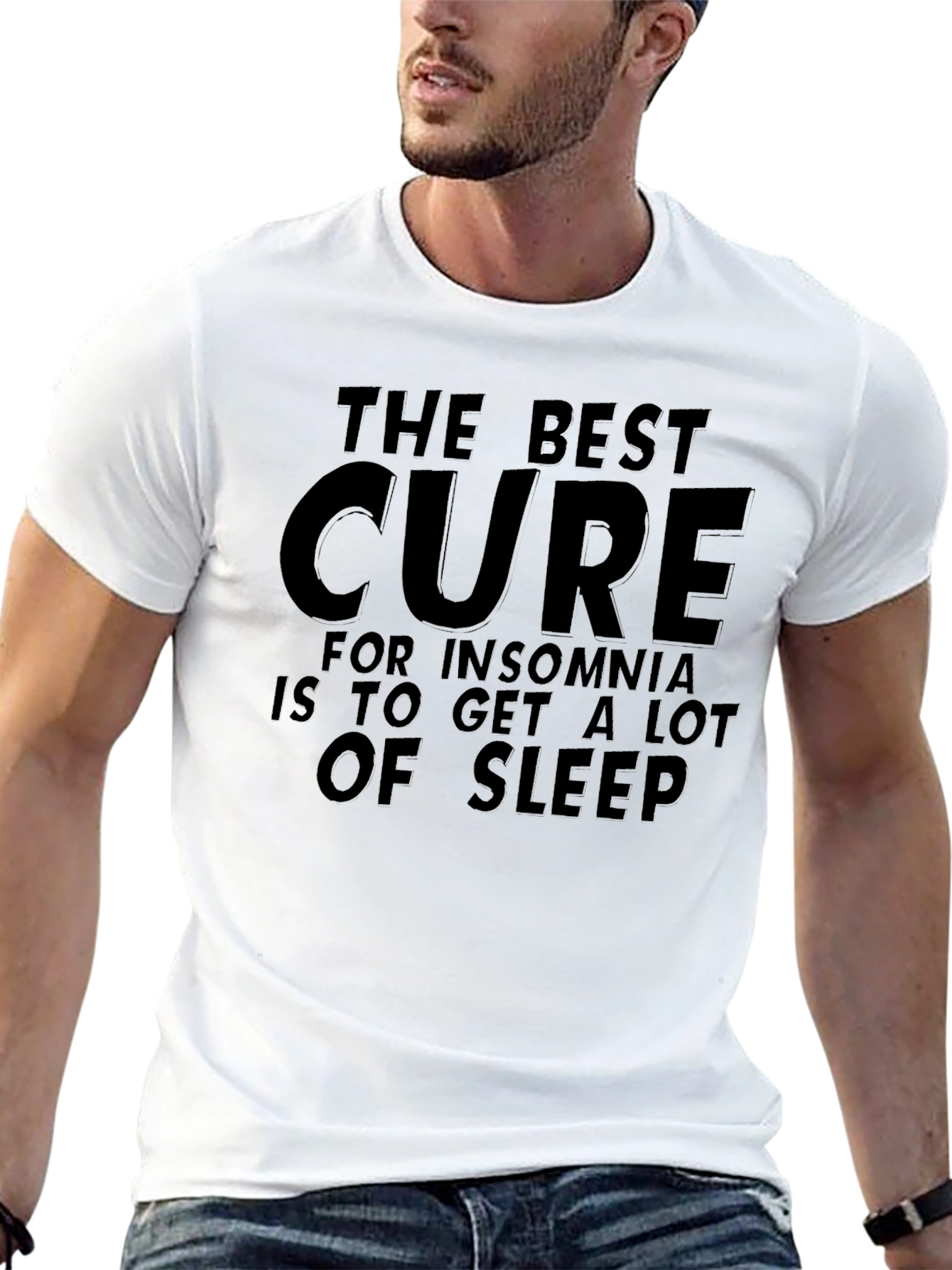 Funny Insomnia Cure Black T-Shirt